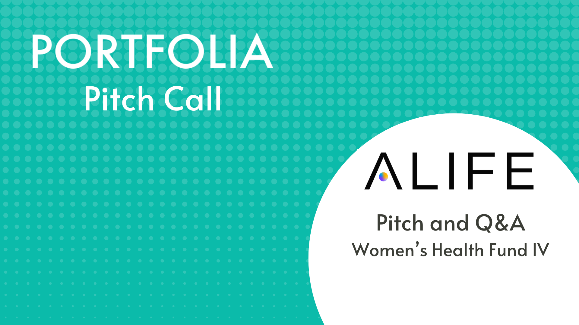 Alife Pitch and Q&amp;A