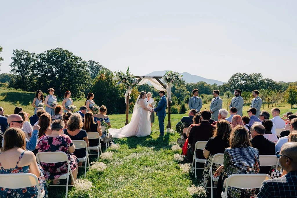 Bride and groom getting married, wedding planned by a Charlotte wedding planner