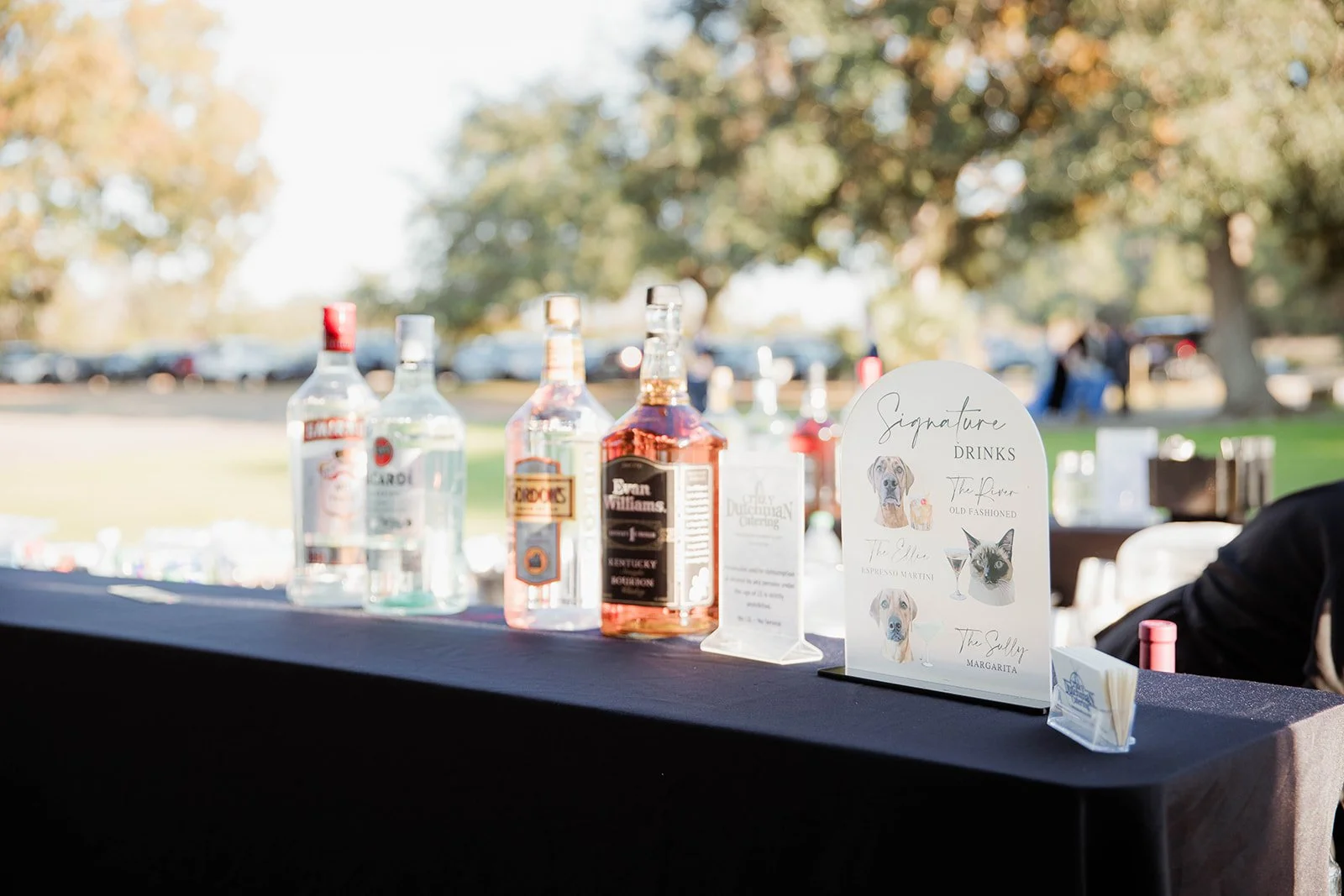 Wedding signature drink station.