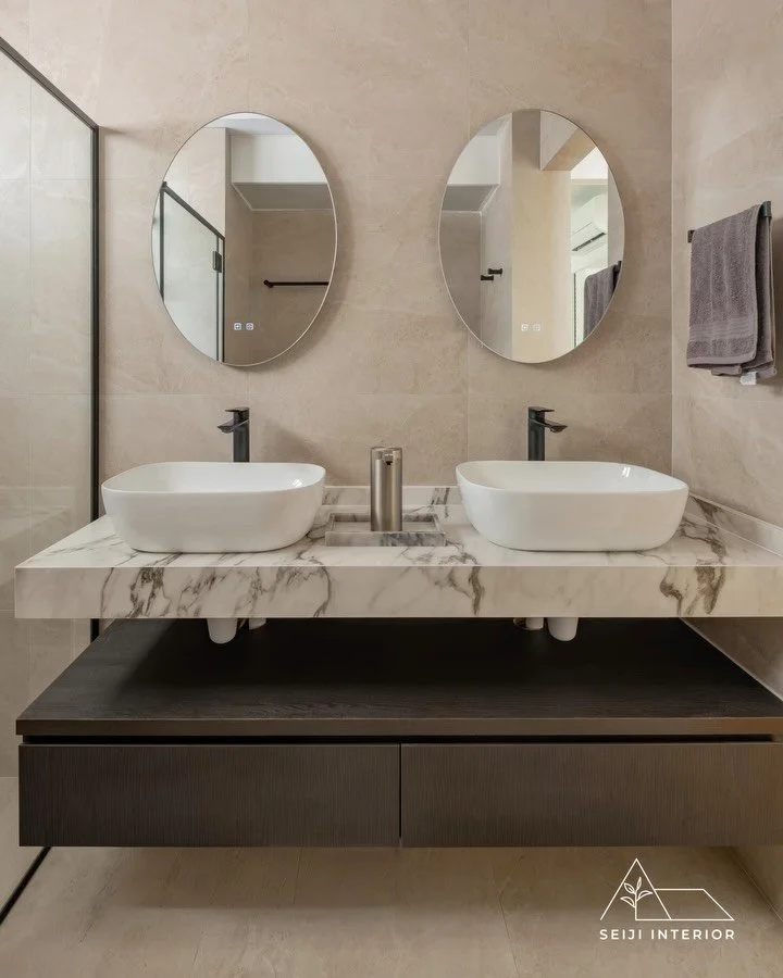 Designed for shared mornings and slow evenings, this double vanity brings effortless Parisian ease to your daily routine.

Project: 306 PUNGGOL
Style: PARISIAN
Type: 4RM RESALE