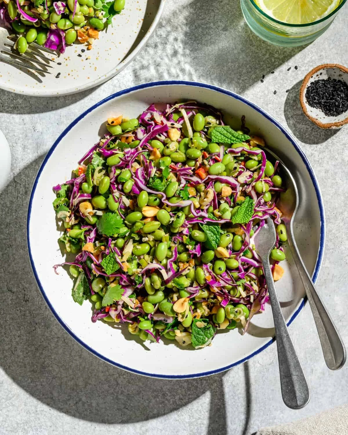 Rainbow Edamame Slaw w/ Sesame & Ginger Dressing (Ve)