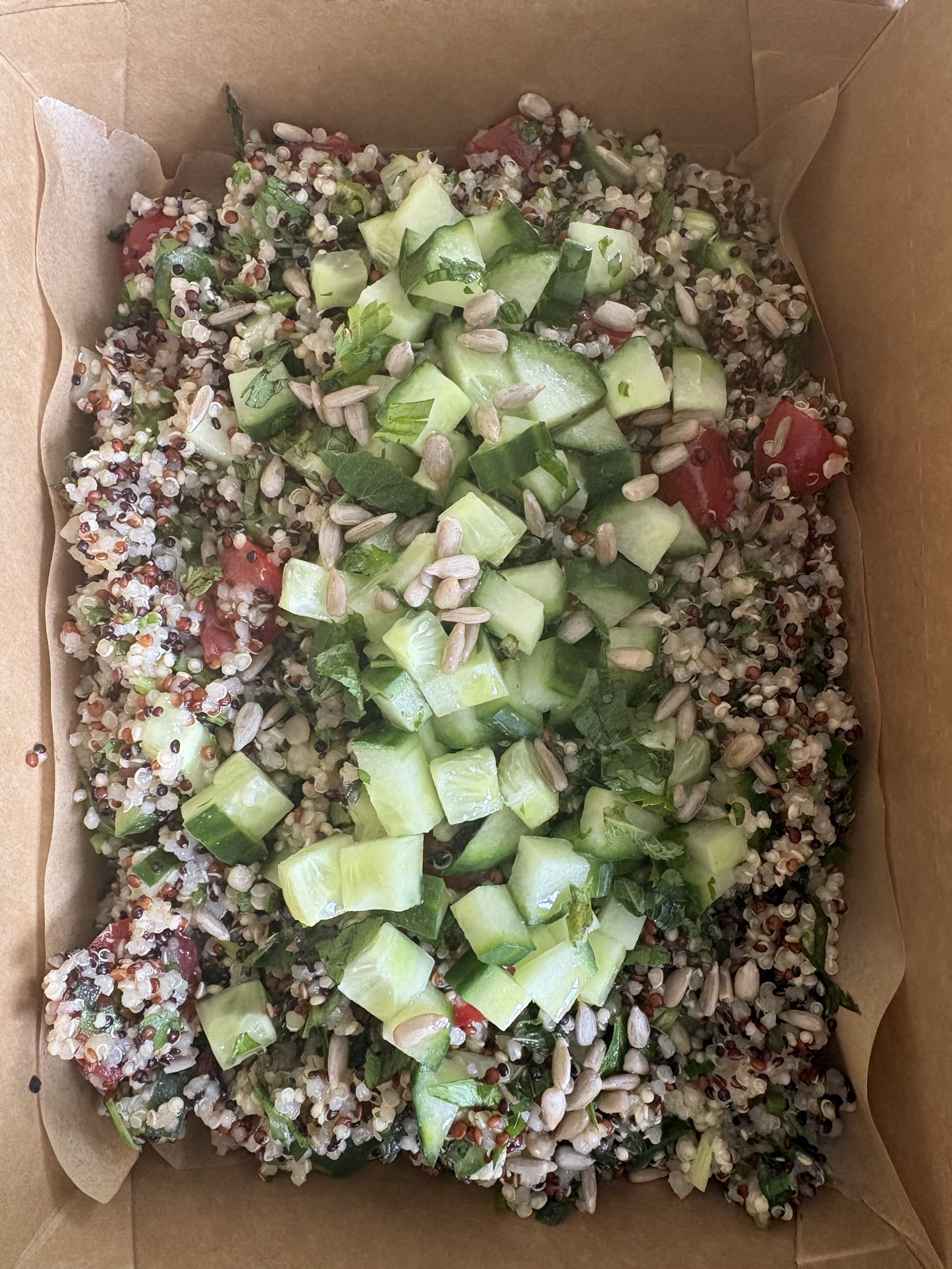 Herby Tabbouleh Style Quinoa Salad w/ Lemon vinaigrette & Toasted Seeds (GF, DF, Ve)