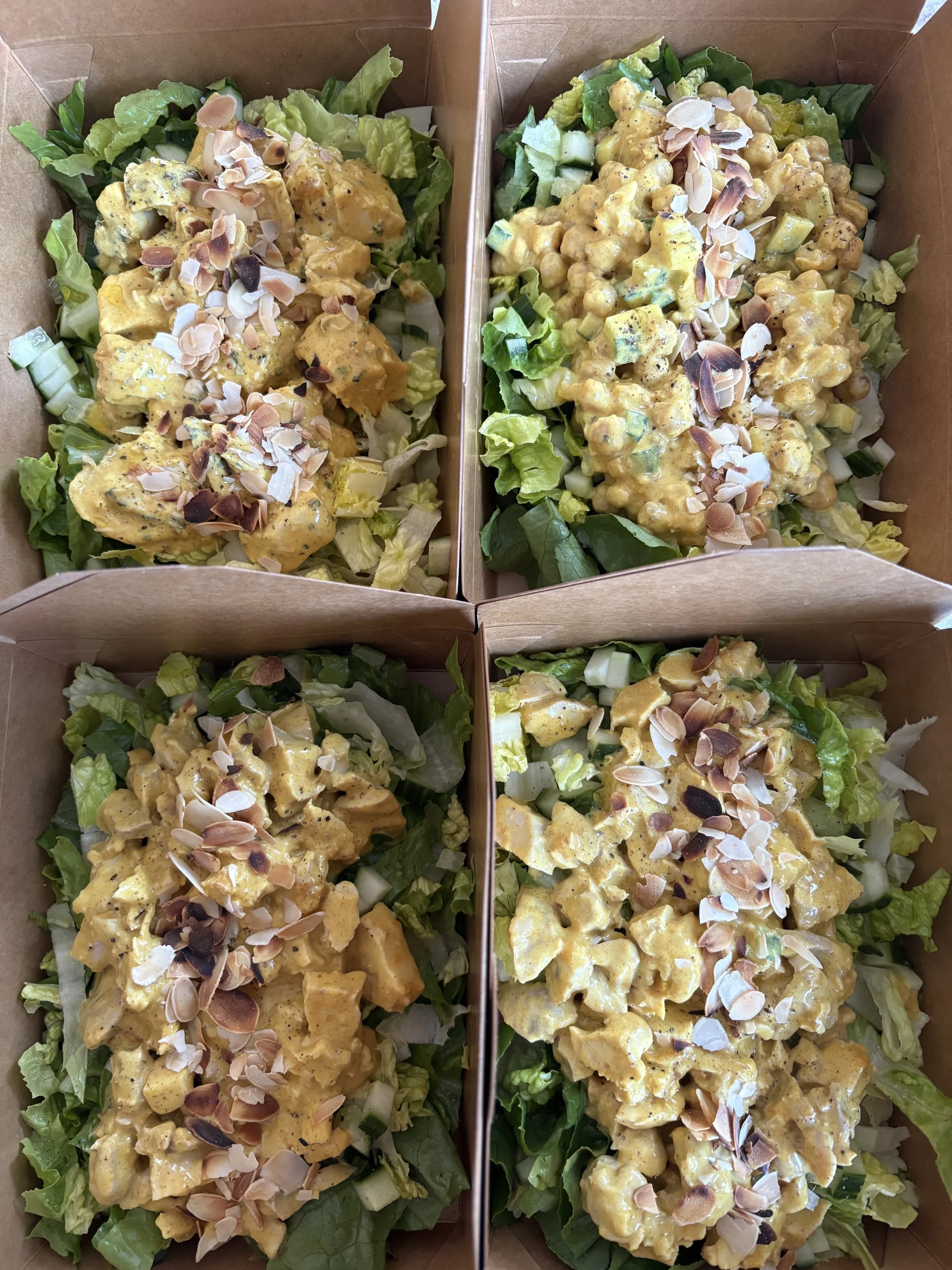 Famous Coronation Chicken Salad w/ Little Gem & Flaked Almonds (GF)