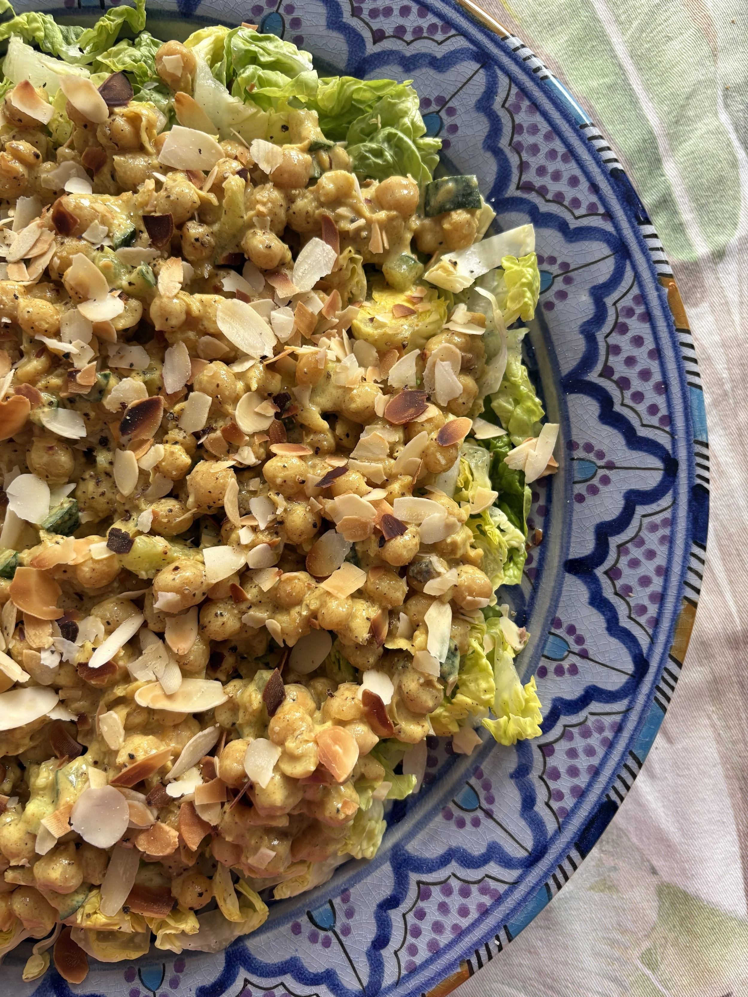Famous Coronation Chickpea Salad w/ Little Gem & Flaked Almonds