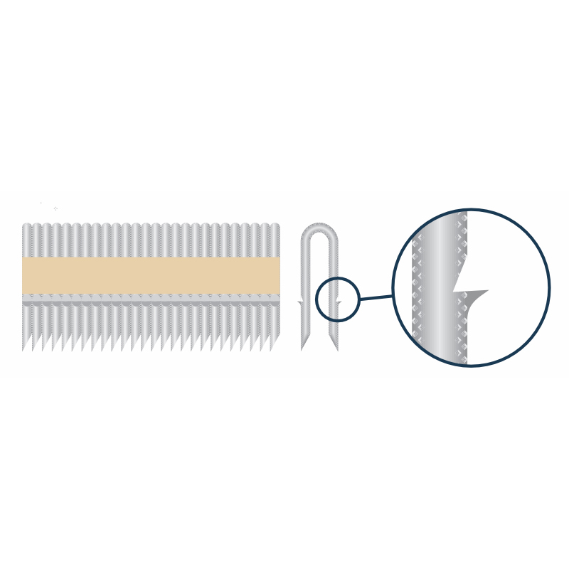 Collated Barbed Knurled Staples