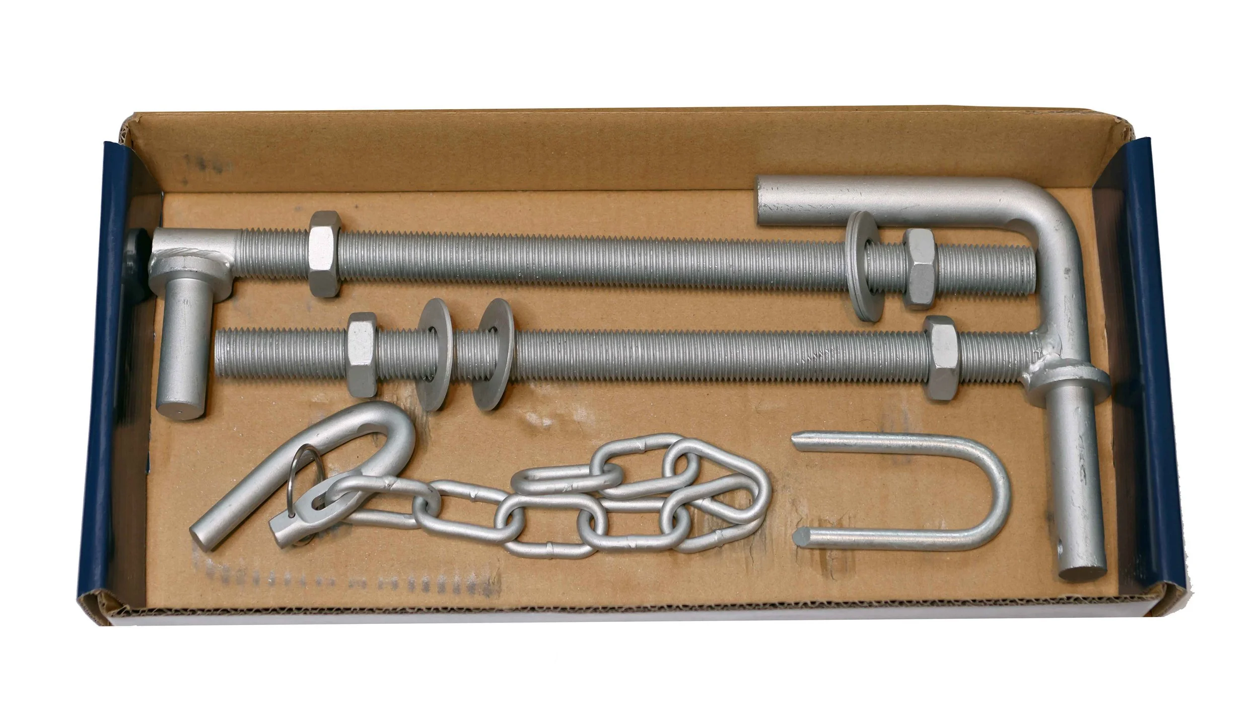 Bayonet GateSet Kit 04 with complete gate hardware: lock‑through gudgeon, through‑post gudgeon, spring latch set and staple