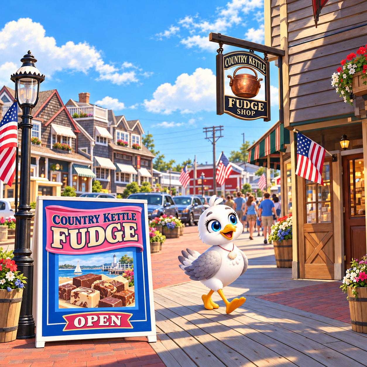 Shelly strolls along Bay Village boardwalk.png