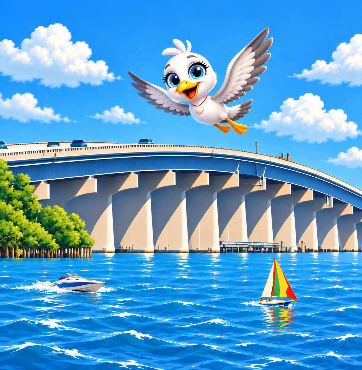 Shelly flies over the LBI bridge.png