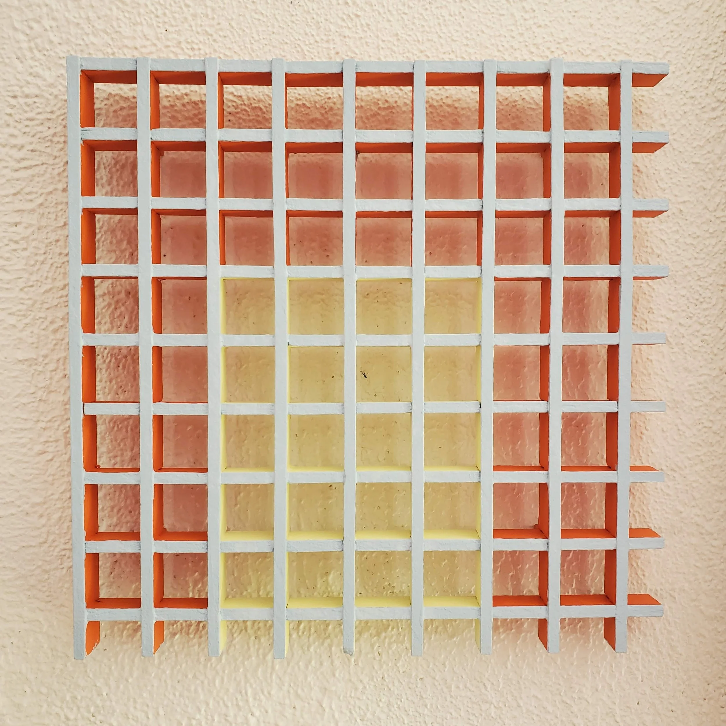 Grate Gate, 15 x 15 x 2in, latex on wood