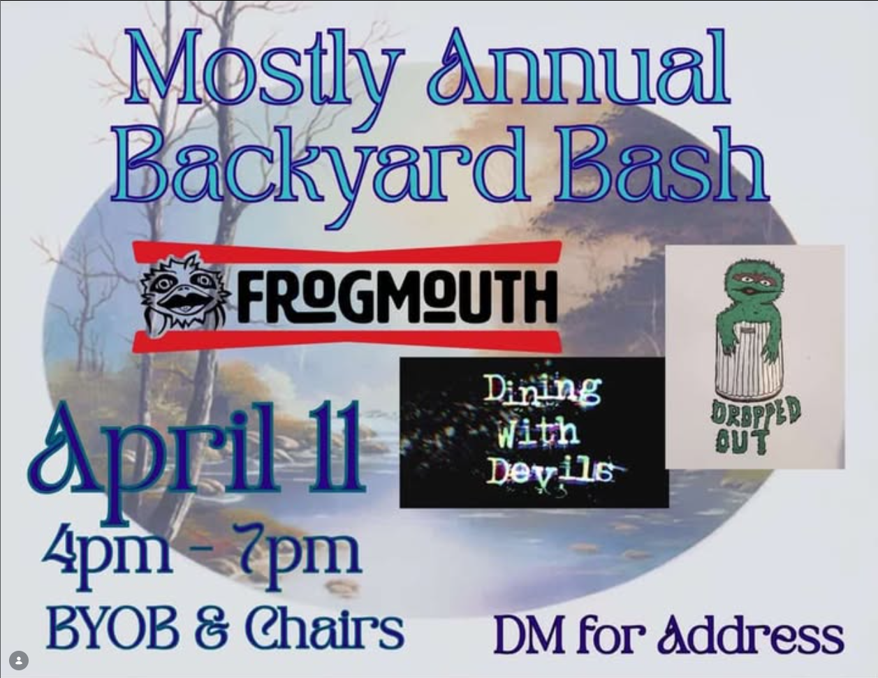 Frogmouth’s Mostly-Annual Backyard Bash