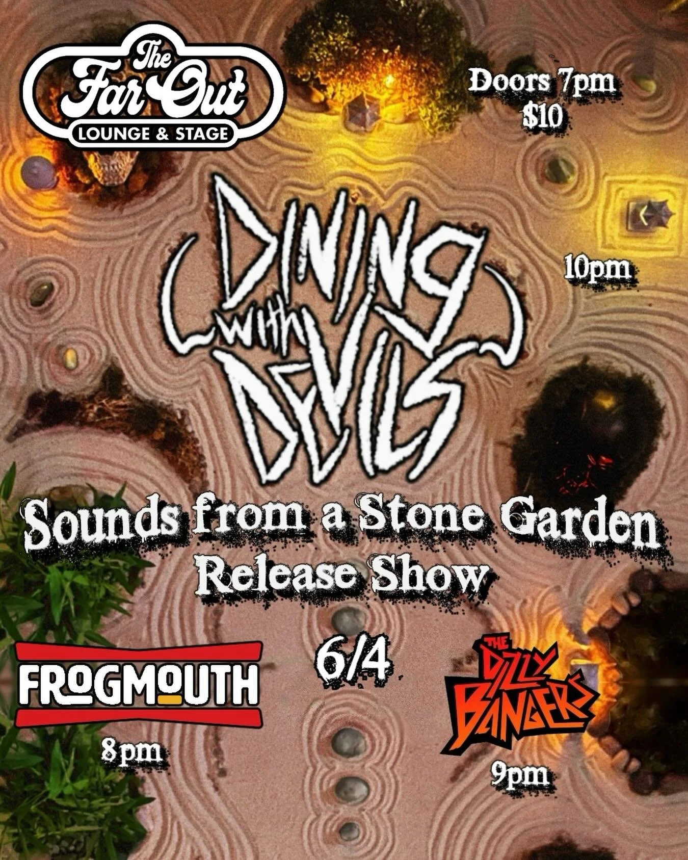 The release show for Sounds from a Stone Garden is set for 6/4 at Far Out Lounge! We&rsquo;ll be joined by our friends in @frogmouthatx and @dizzybangers, and will be playing the new record in full! Look forward to seeing you all there