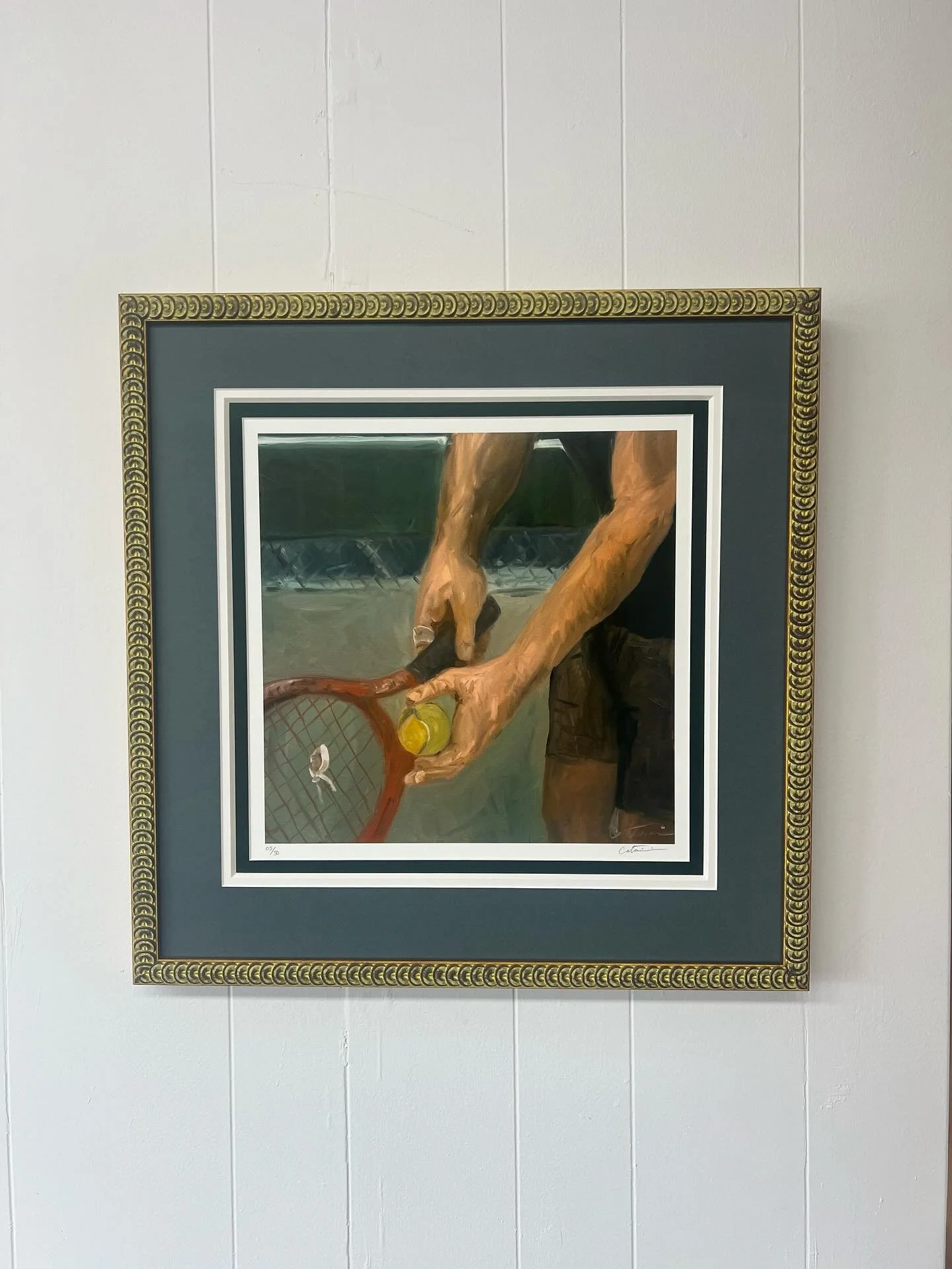 So love you @challengersmovie so much, why not frame your beautiful Catarina Camaro print with &ldquo;tennis sweater&rdquo; matting and a tennis ball frame (okay, okay, @bellamoulding intended to evoke coins, but I just see the fast flying final scen