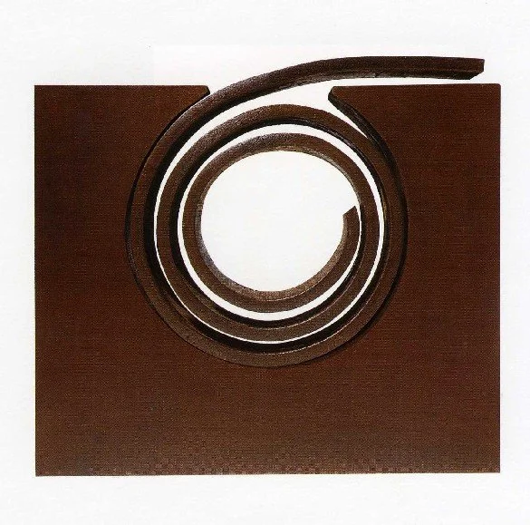 Moving Target, 2000, Weathering Steel and Copper 30 x 34 x 8 cm