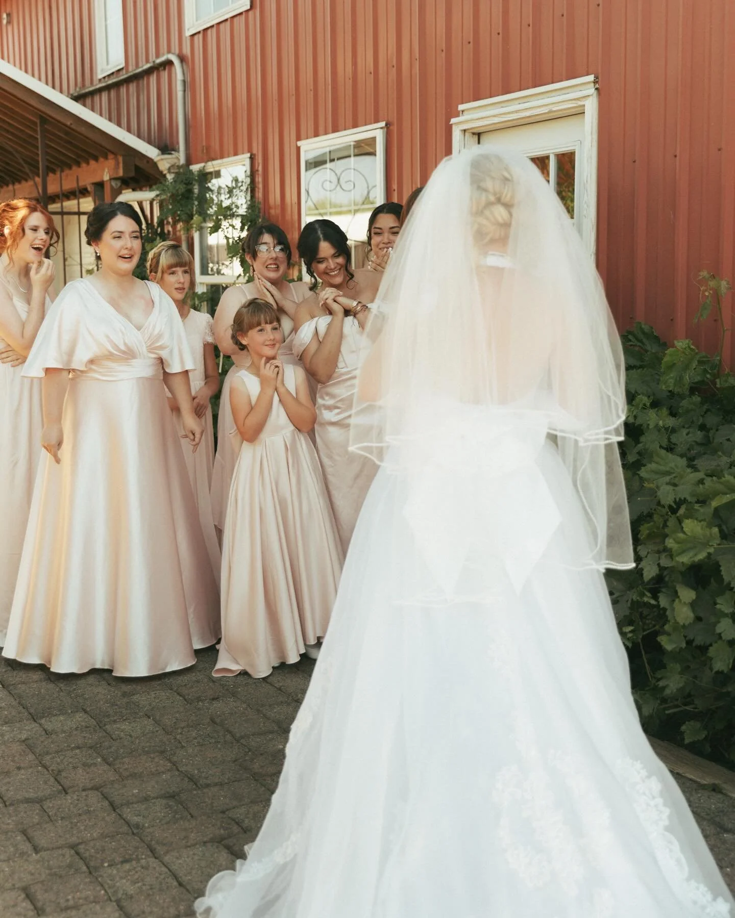 The moment that takes your breath away, when Dad first sees his little girl as a bride, and her best friends can&rsquo;t hold back the tears.
&bull;
Photographer @amybookerphotography 
Venue @auroravineyards