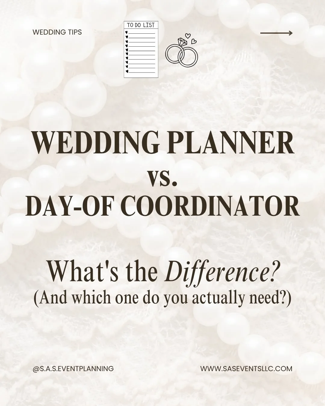Wedding Planner vs. Day-of Coordinator
💍💍💍💍💍💍💍
Know the difference!
