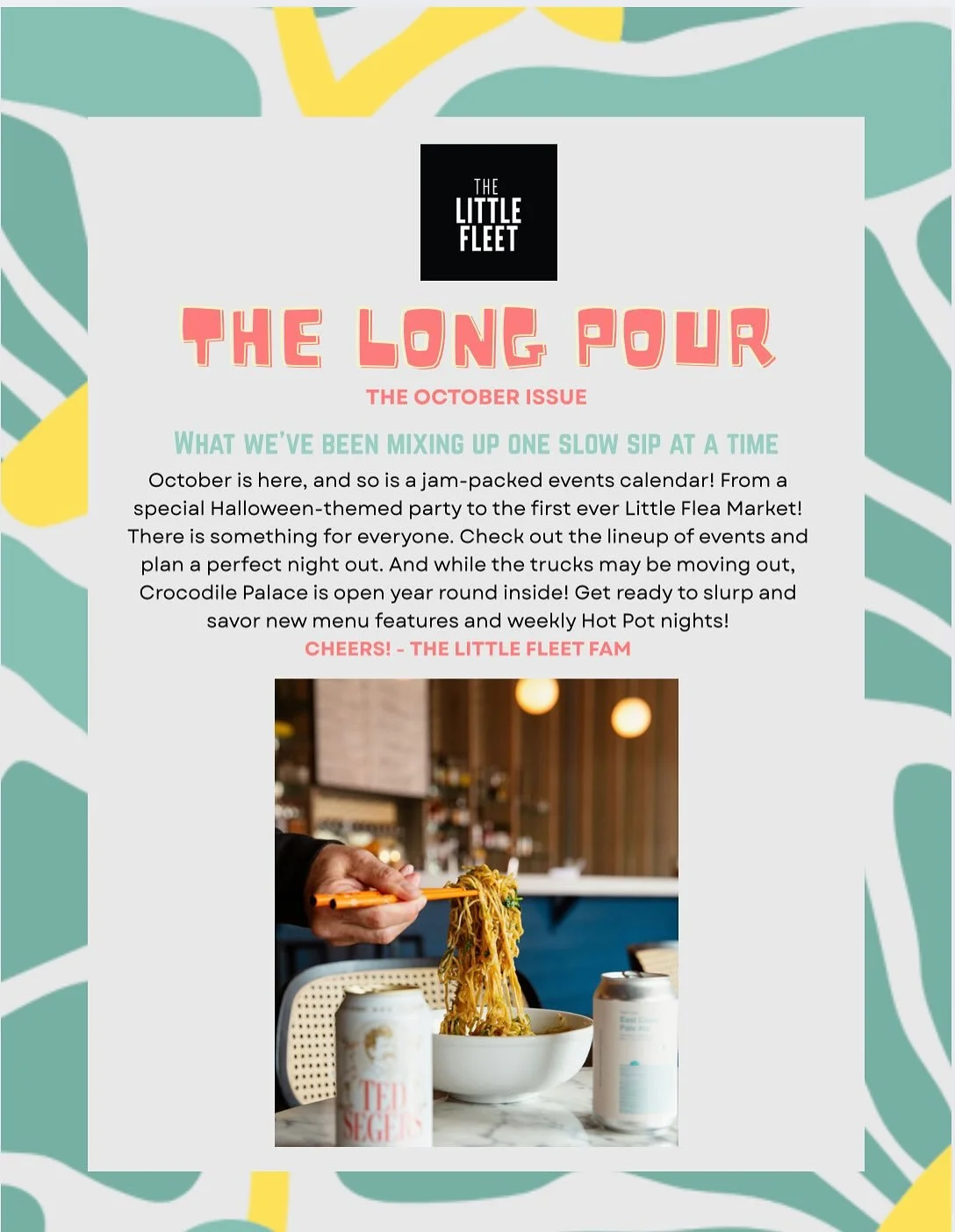 The Long Pour October Issue is out now! Miso Honey cocktails 🍯 Fall inspired events 👻 our fave haps and spots ⭐️ and a mix tape! 

Shout out to making all the good things happen. @farmclubtc @shadylanecellars @themillglenarbor @hive.coffee.co @lift