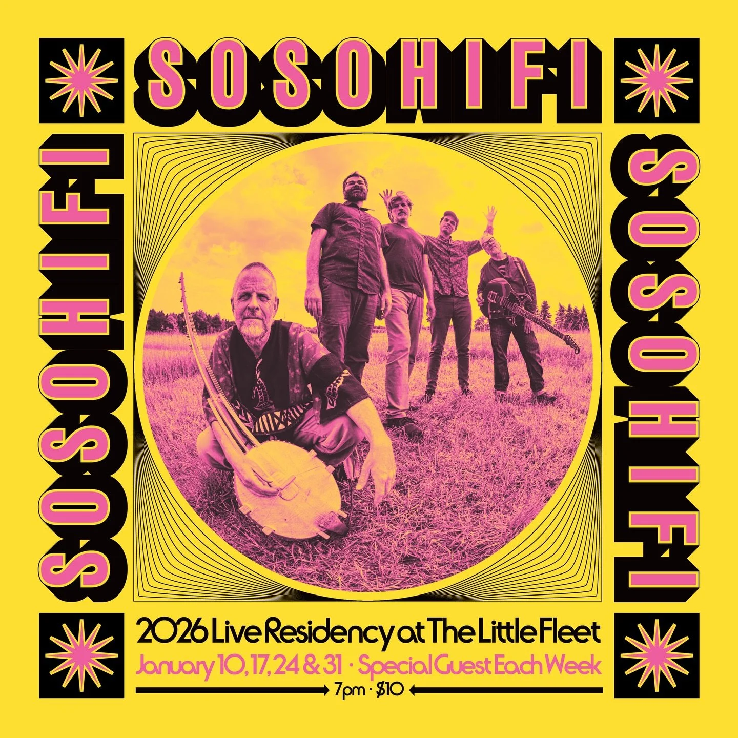 For the next four Saturdays, Sosohifi will be soundtracking our nights with their experimental, slightly psychedelic energy. Each week they are inviting a special guest music to join them. Exhale with us, we&rsquo;ll handle the noodles and cocktails.