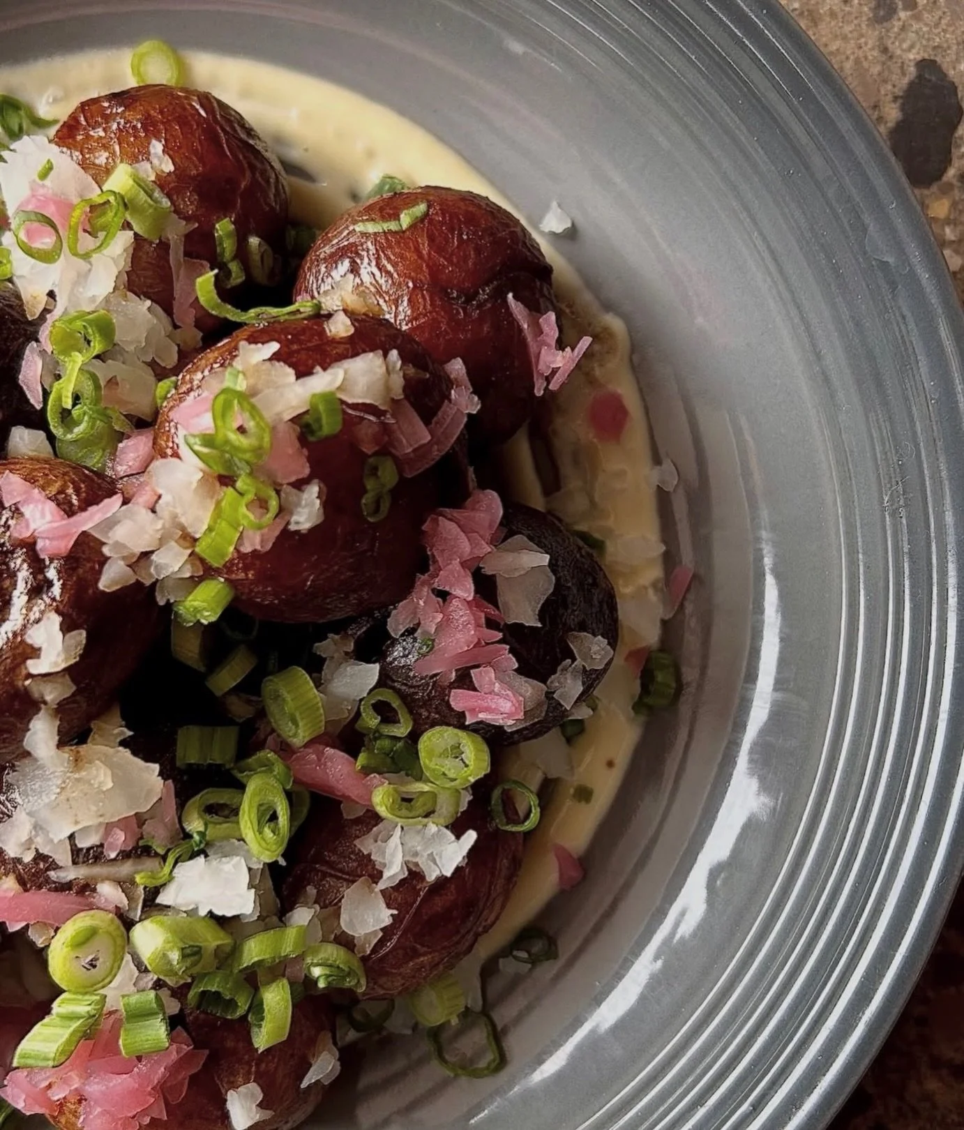 The Smoked Potato at Crocodile Palace

Smoked potato, black garlic, pickles, garlic mayo.

Simple on paper. Deep in February.
Smoke, sweetness, acid, cream&hellip; exactly what Northern Michigan needs right now.

A dark little love letter at the end 