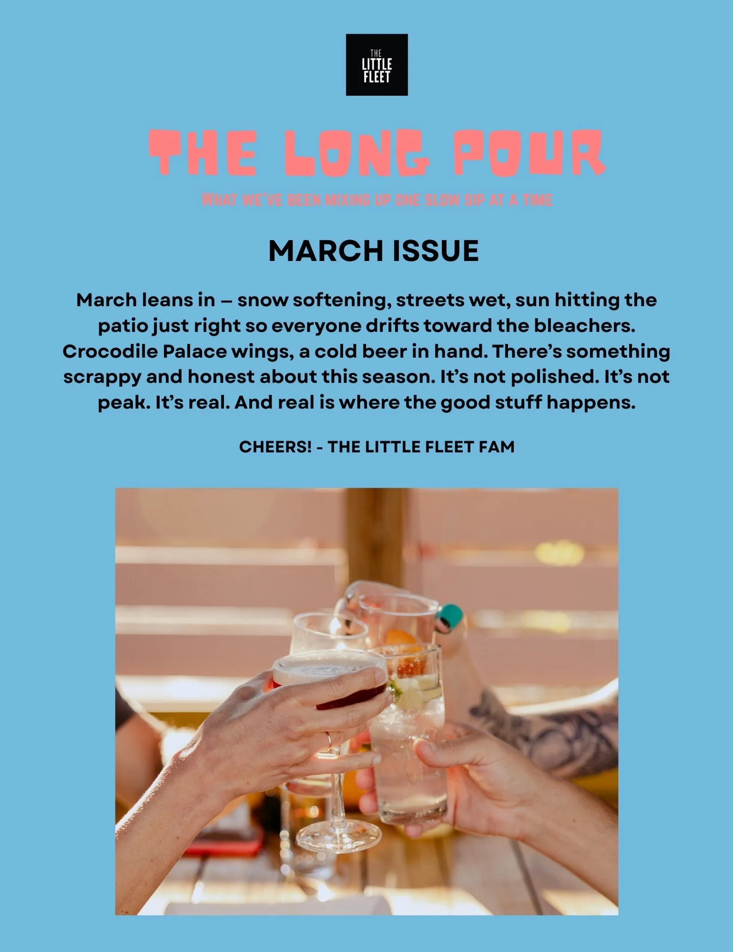 March is doing that thing where winter loosens its grip and the barstools start warming up again. We&rsquo;ve got music on the needle, new pours behind the bar, a few good stories floating around the room, and a calendar full of reasons to stay awhil