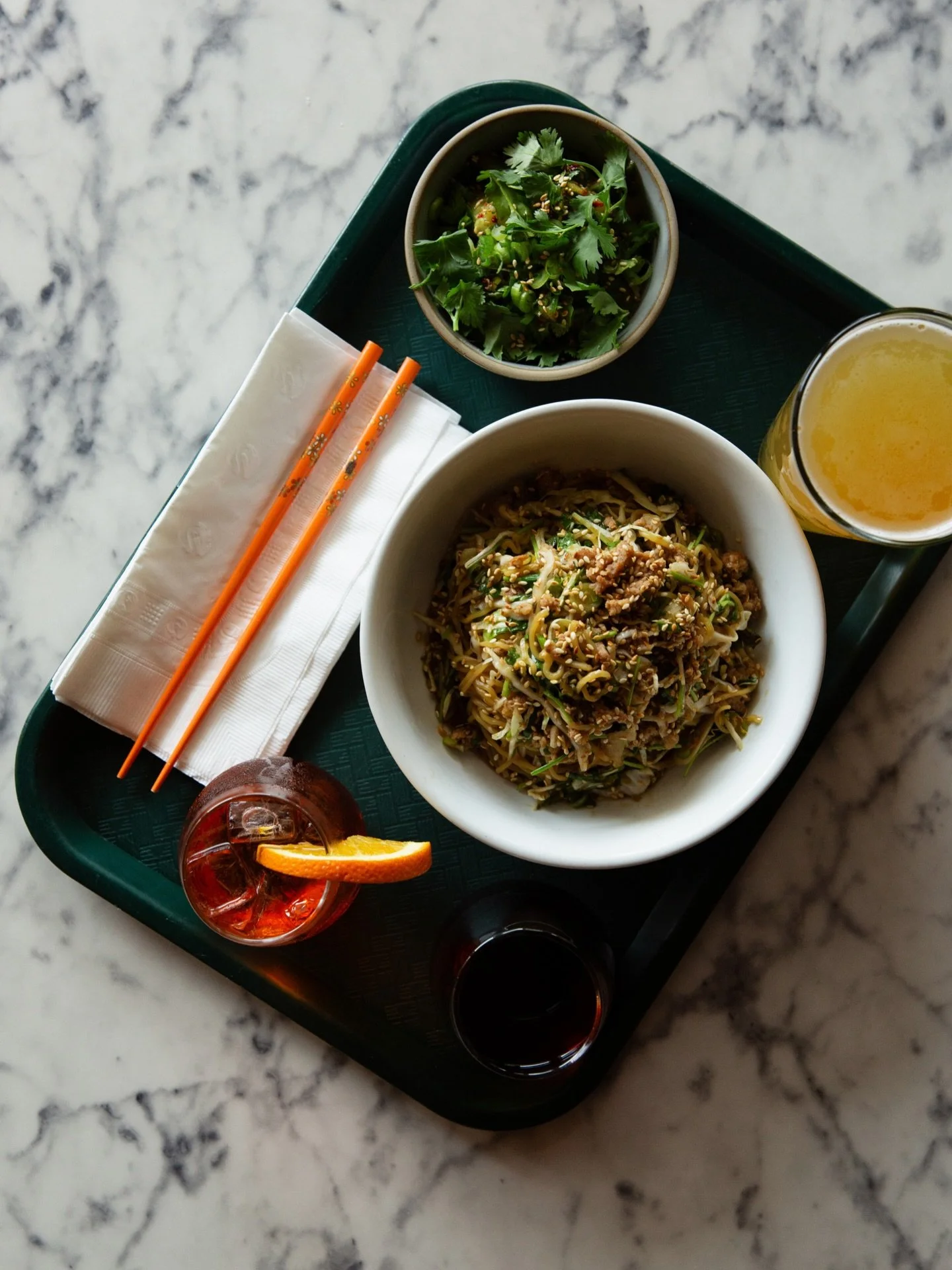 Saturday math: all the beverages + noodles = happiness.