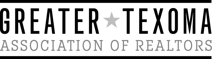 Logo with a star and the text 'National Association of Realtors' and 'REALTOR'. Logo for the 'Greater Texoma Association of Realtors'