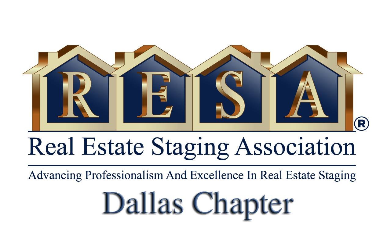 Logo of the Real Estate Staging Association with house icons and text indicating Dallas Chapter