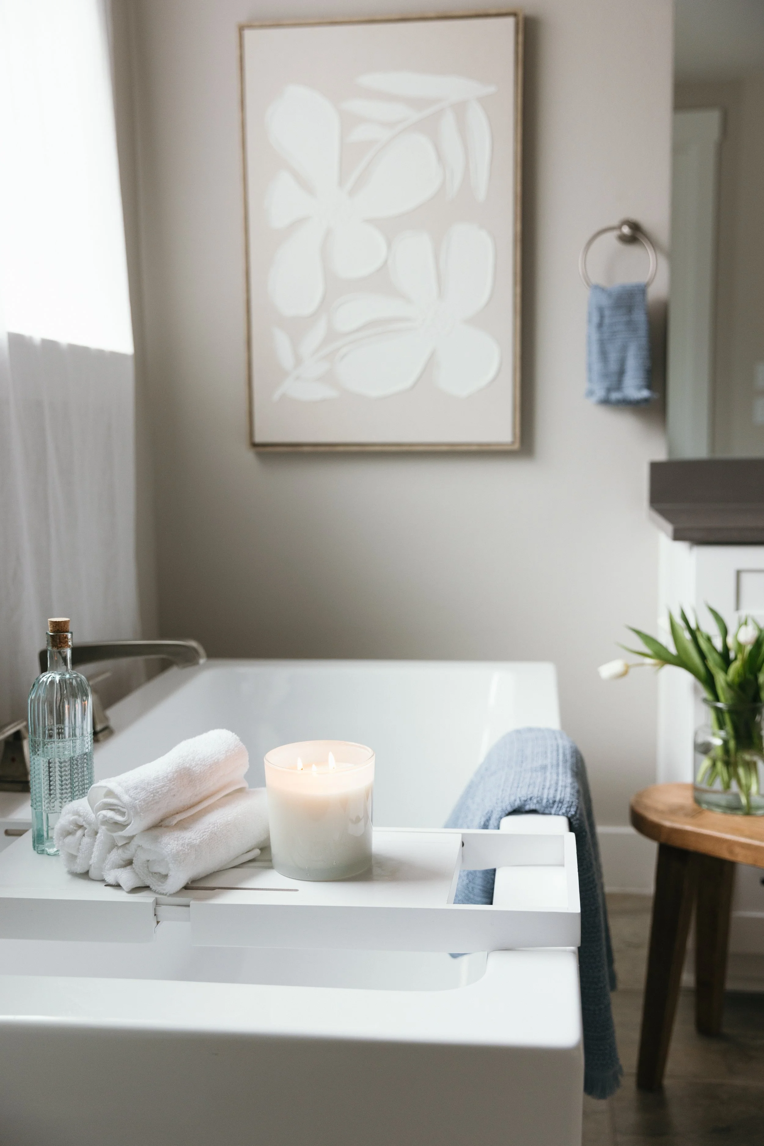 Primary Bathroom model home staged
