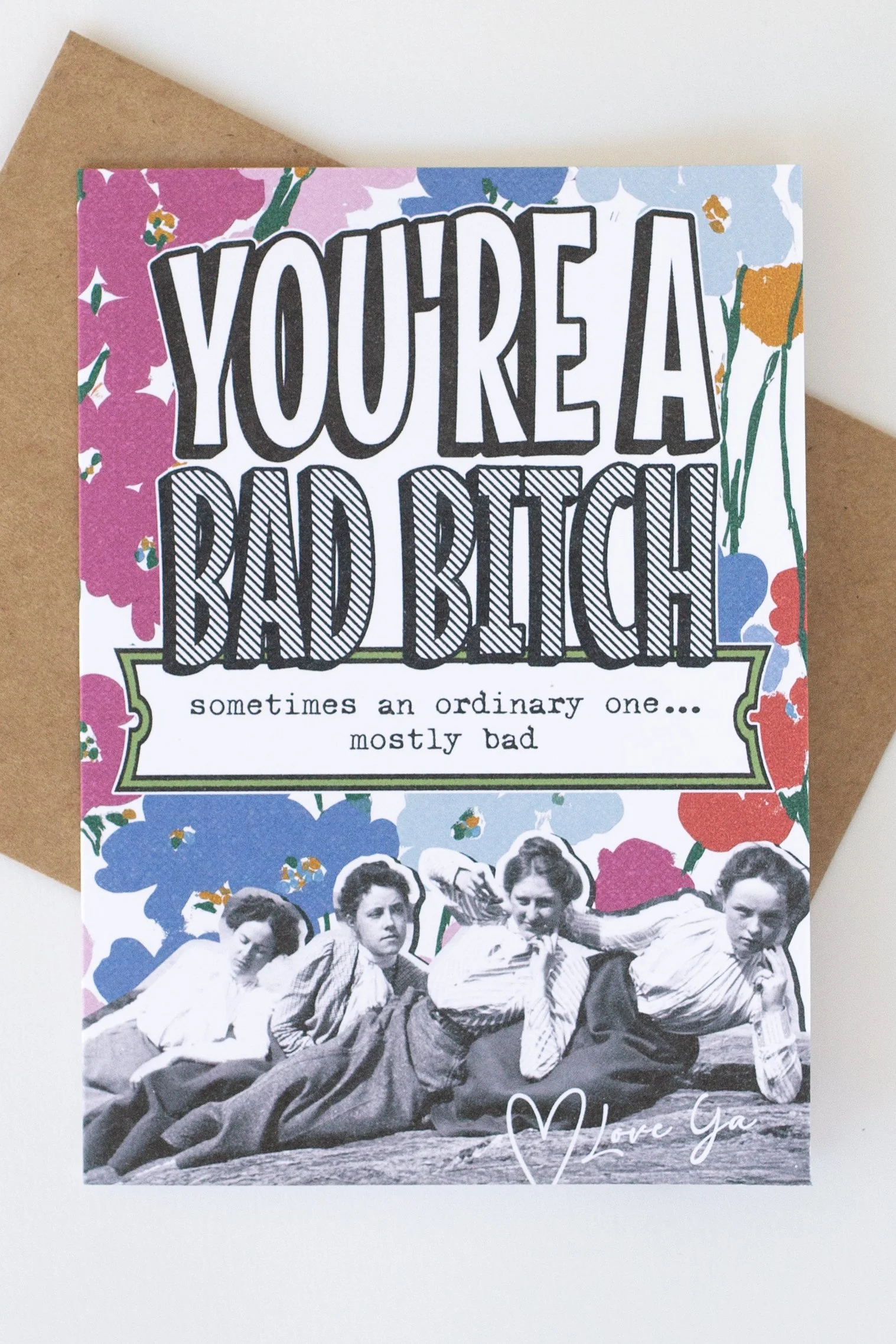 You're a Bad Bitch Birthday, Independent Woman Card, Irreverent Encouragement Best Friend Card, Snail Mail, Icy Cool Blue, Penpal Gift, Vintage