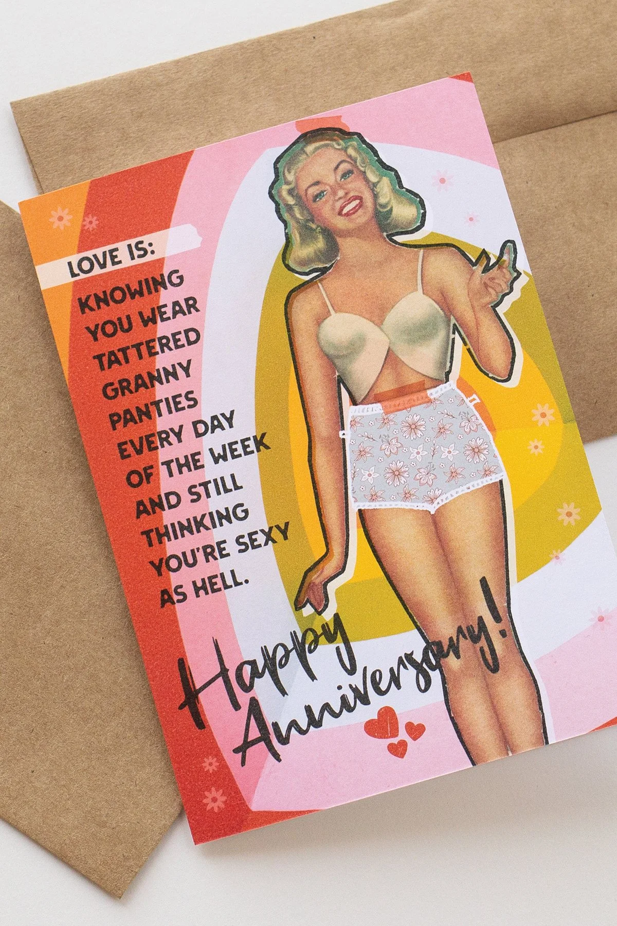 Funny 'Granny Panties' Anniversary Card for a Woman Married for a While