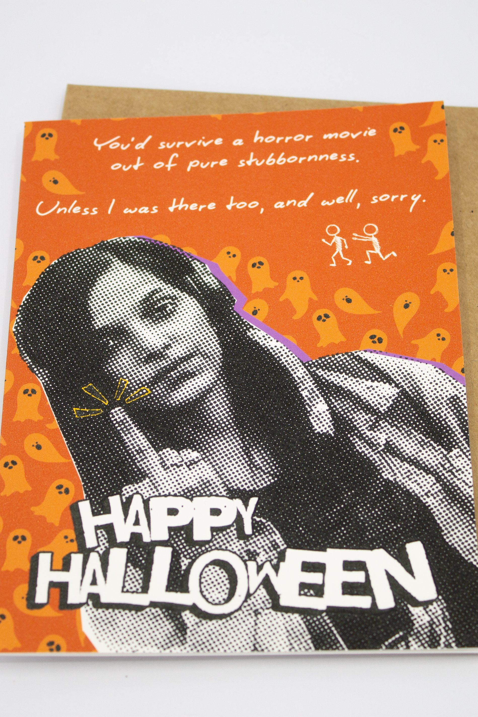 This dark humor Halloween card is equal parts creepy, hilarious, and weirdly affectionate.