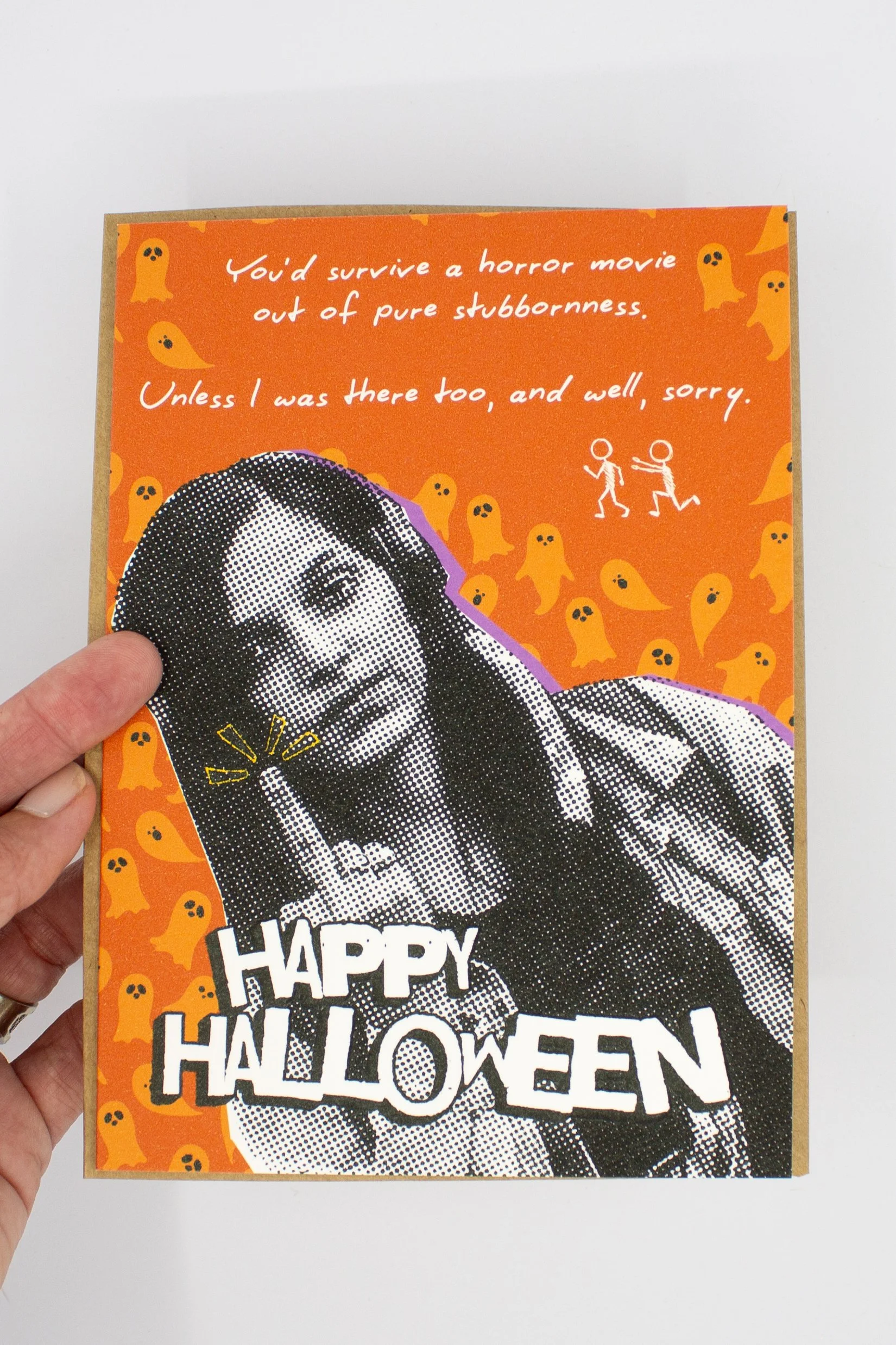 This dark humor Halloween card is equal parts creepy, hilarious, and weirdly affectionate.