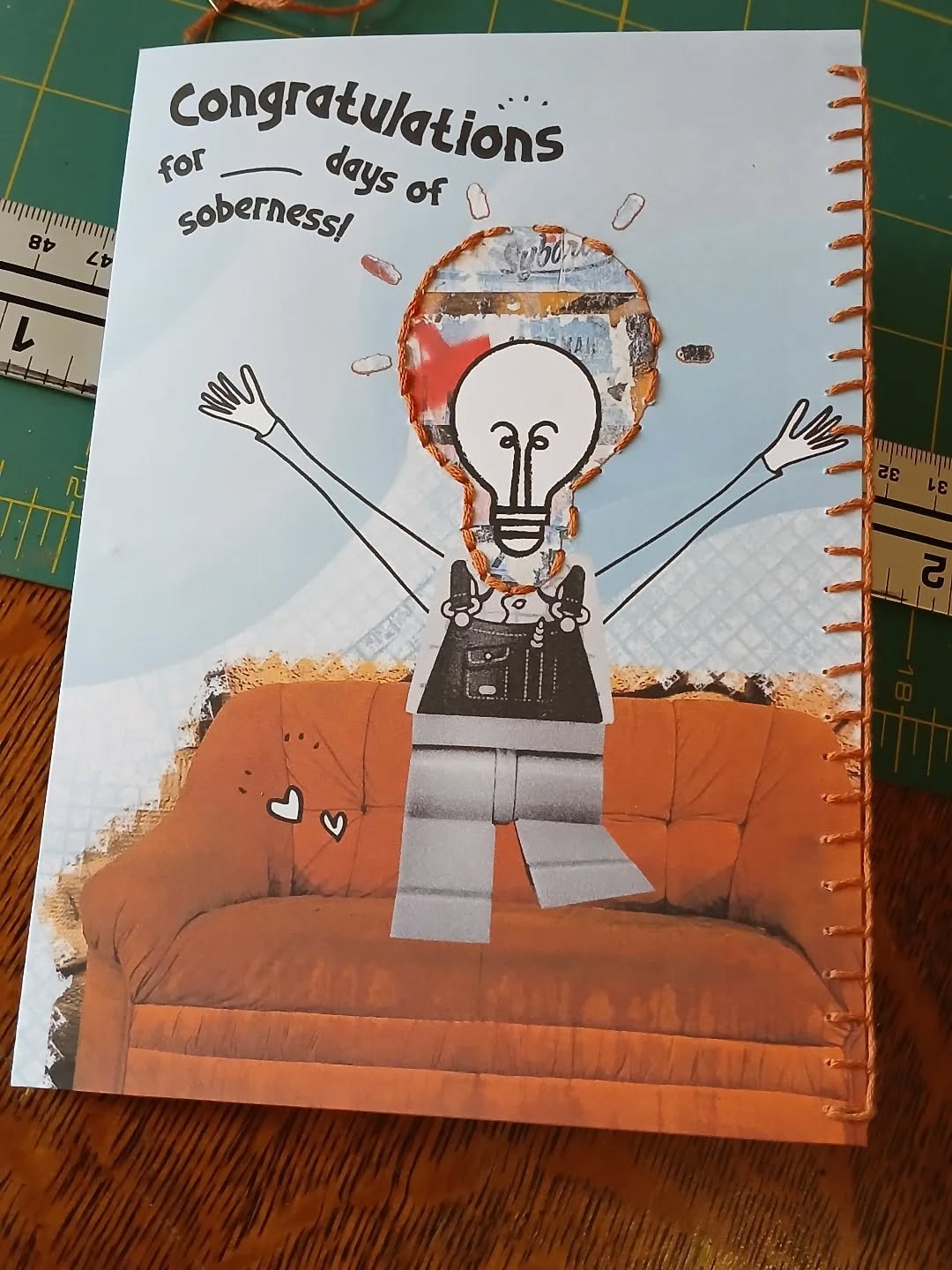 I've really been leaning into the human touch lately, both in art and in connection. So, I'm playing with the idea of greeting cards and adding embellishment to them in some way, cause I don't do simple. I'm leaning towards the backstitch (solid) vs 