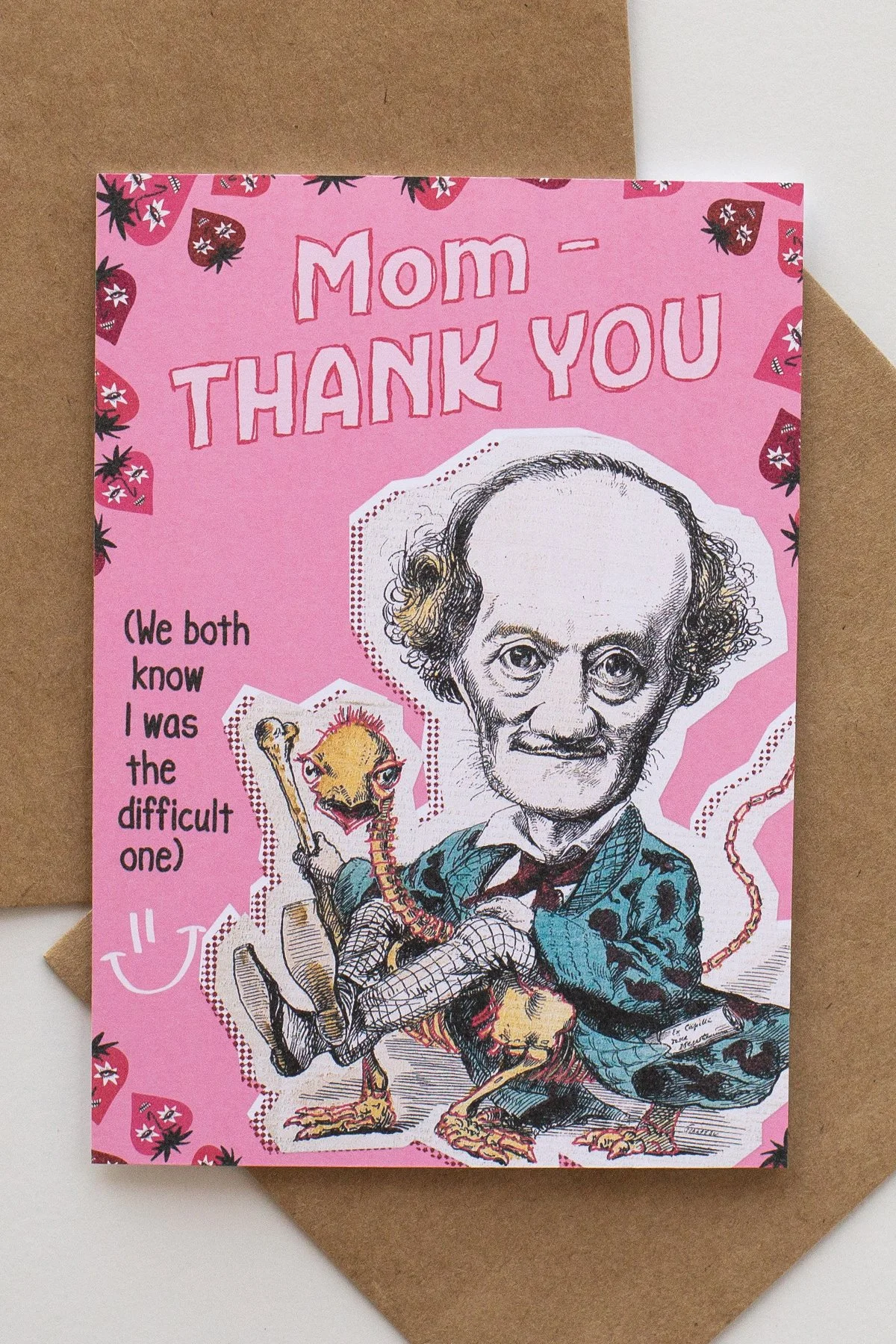Funny Vintage Illustrated Magical Yellow Bird Mother's Day Card