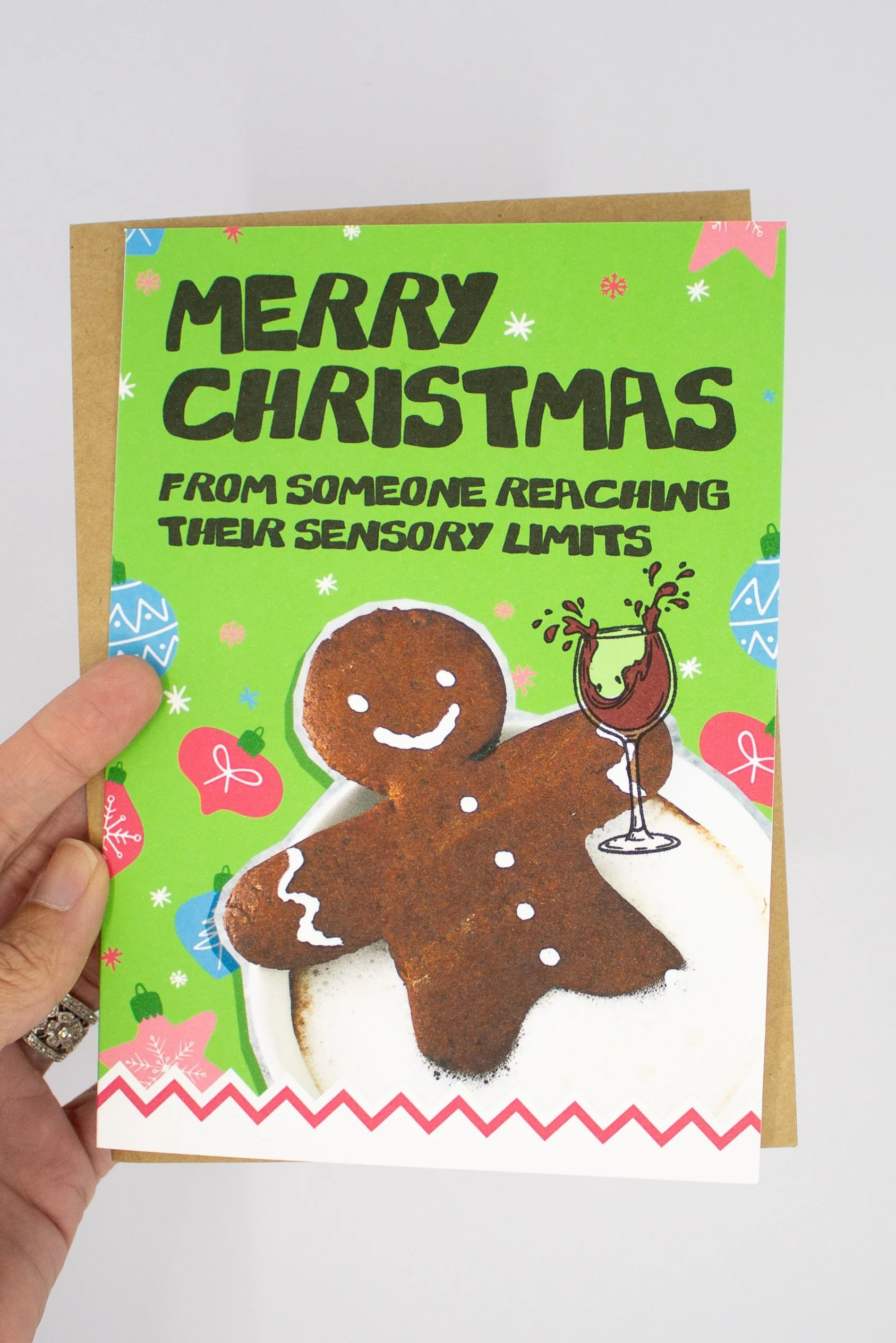 Funny Christmas Card for Overwhelmed Moms | "Merry Christmas From Someone Reaching Their Sensory Limits"