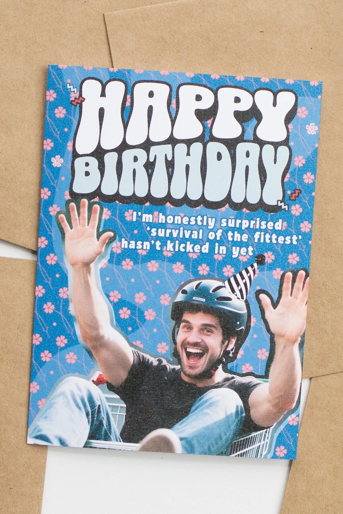 Funny 'Survival of the Fittest' Birthday Card - Blank Inside