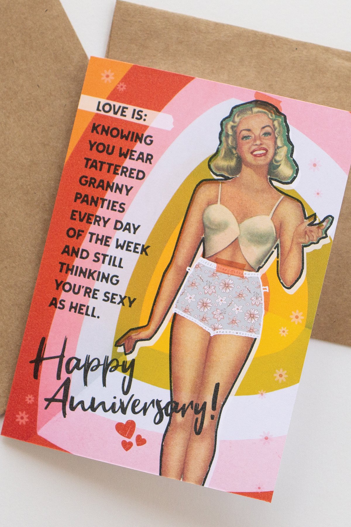 Funny 'Granny Panties' Anniversary Card for a Woman Married for a While