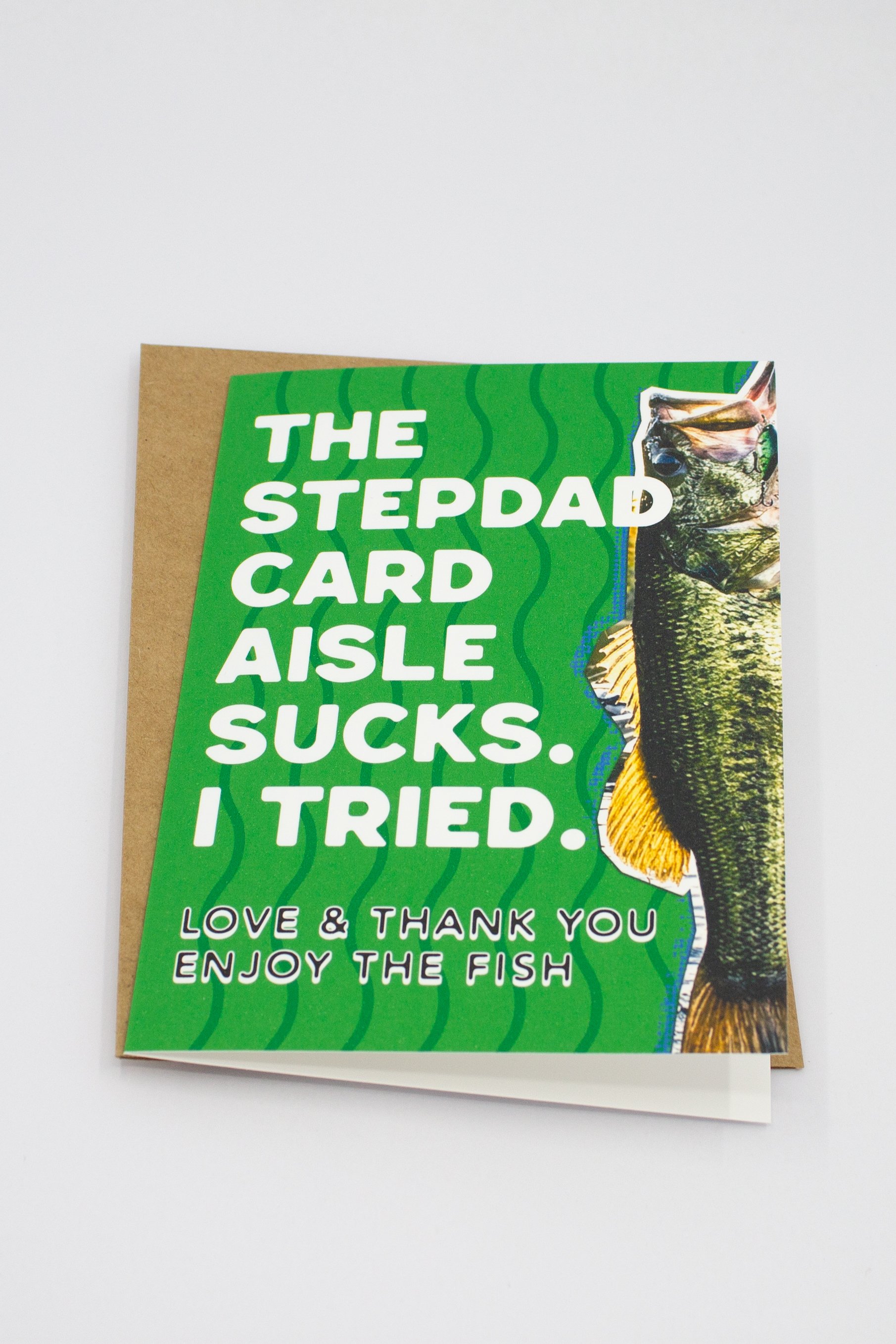 Happy Father’s Day card for bigmouth bass fisherman coastal fishing lover.