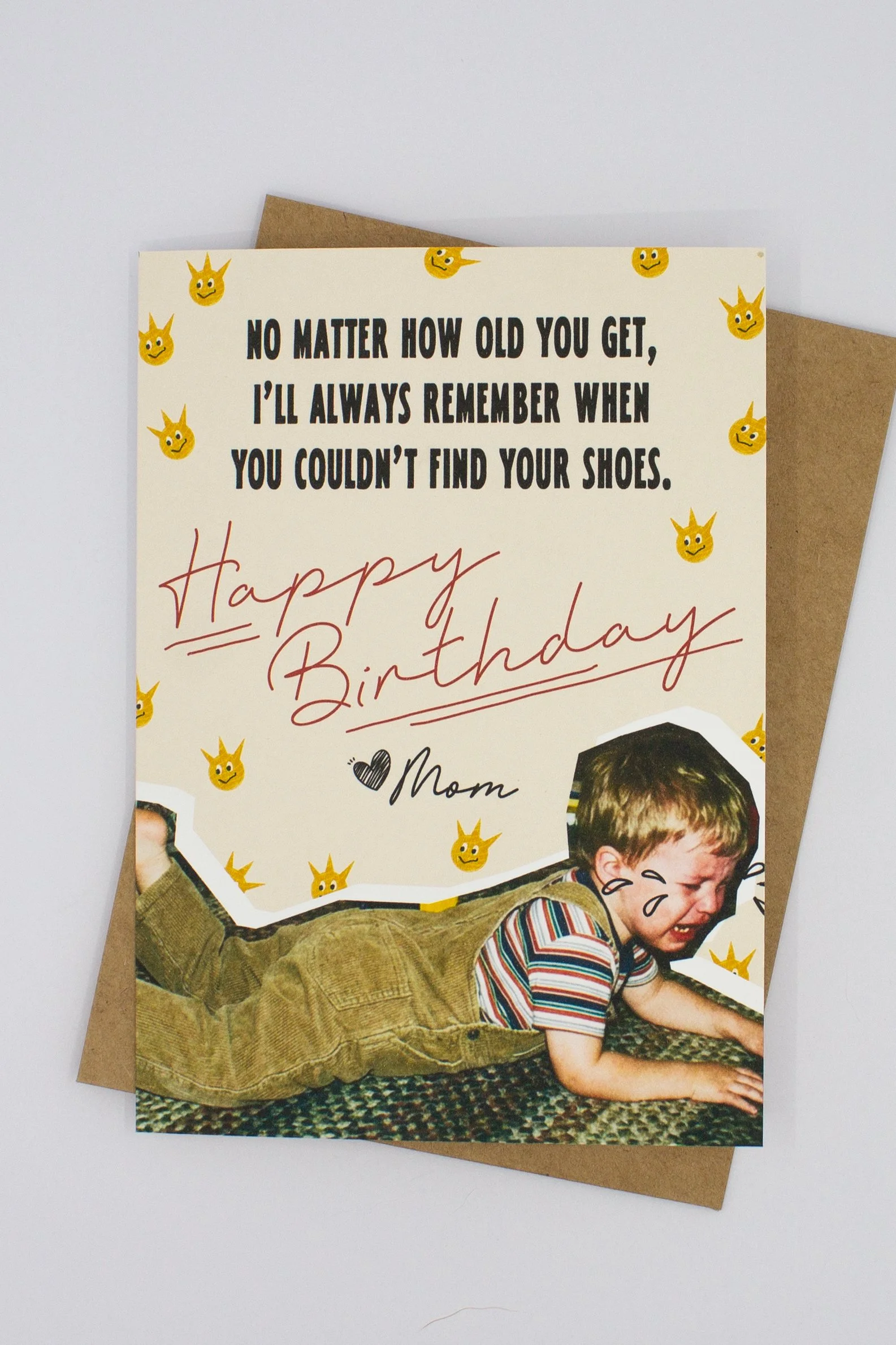 This card is a funny and heartfelt birthday card that only a mom can send, and perfect for sons of any age