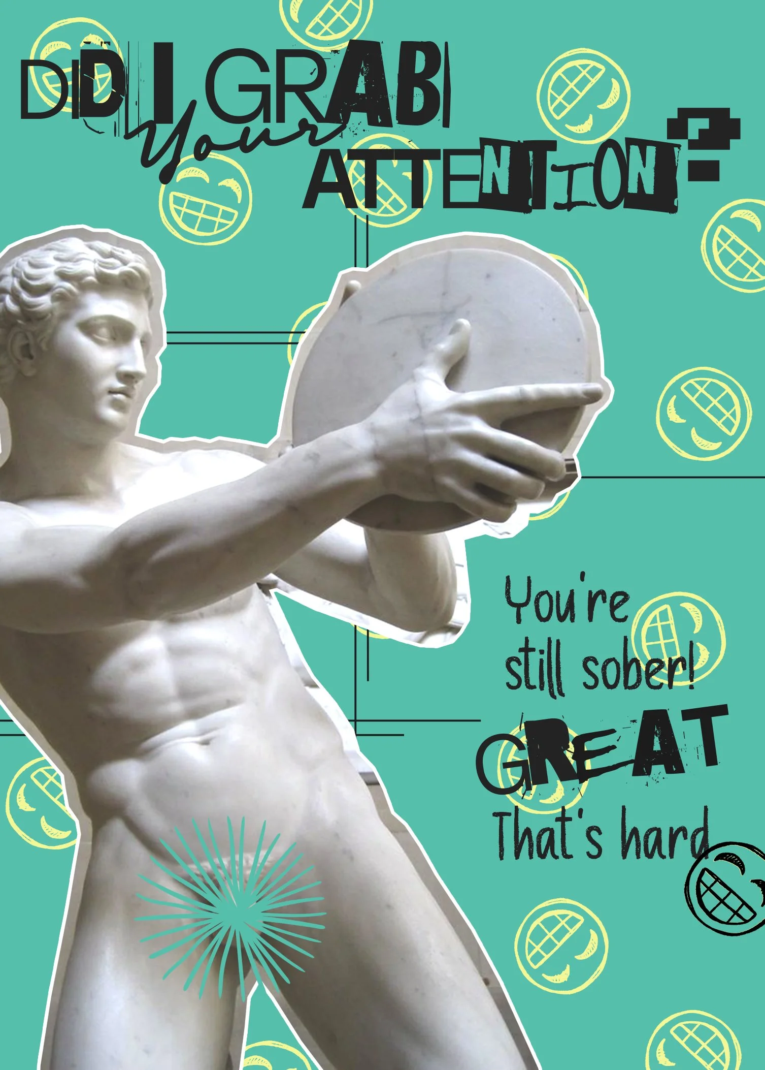 Did I Grab Your Attention? – Funny Sobriety Card | Drug Alcohol Recovery Card for Her