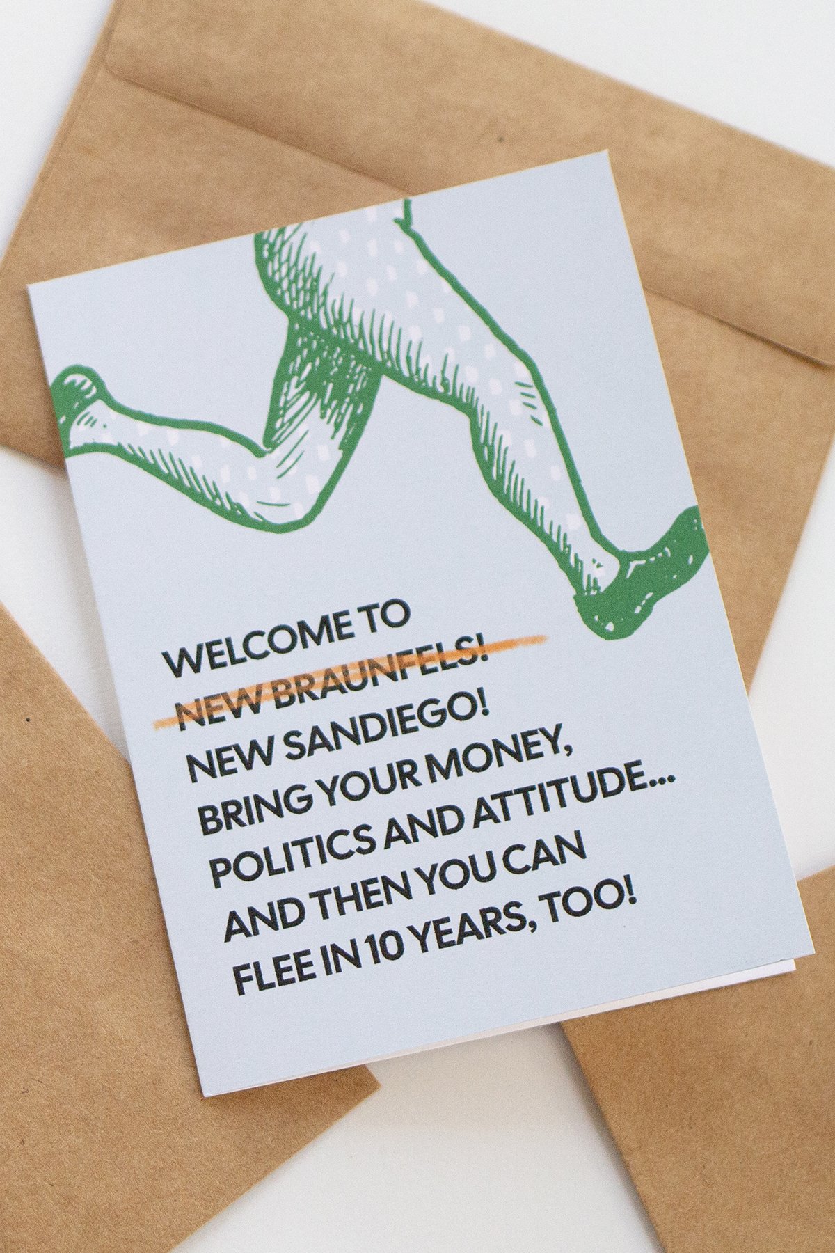 Sense of Humor Small Town Texas Local Card - Blank Inside