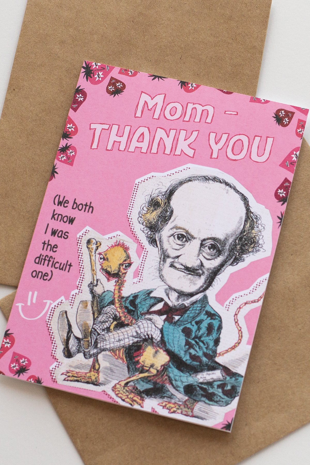 Funny Vintage Illustrated Magical Yellow Bird Mother's Day Card