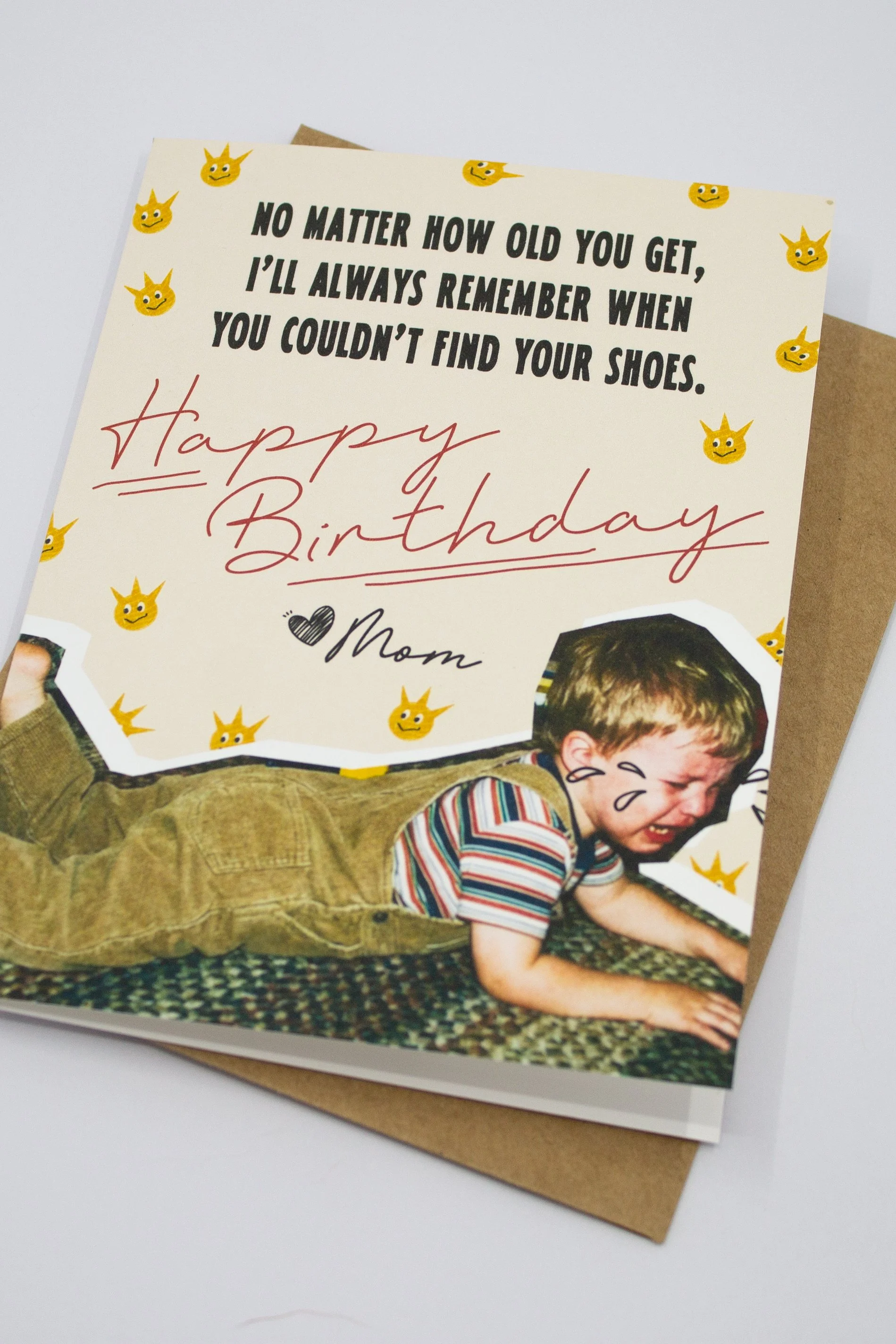 This card is a funny and heartfelt birthday card that only a mom can send, and perfect for sons of any age