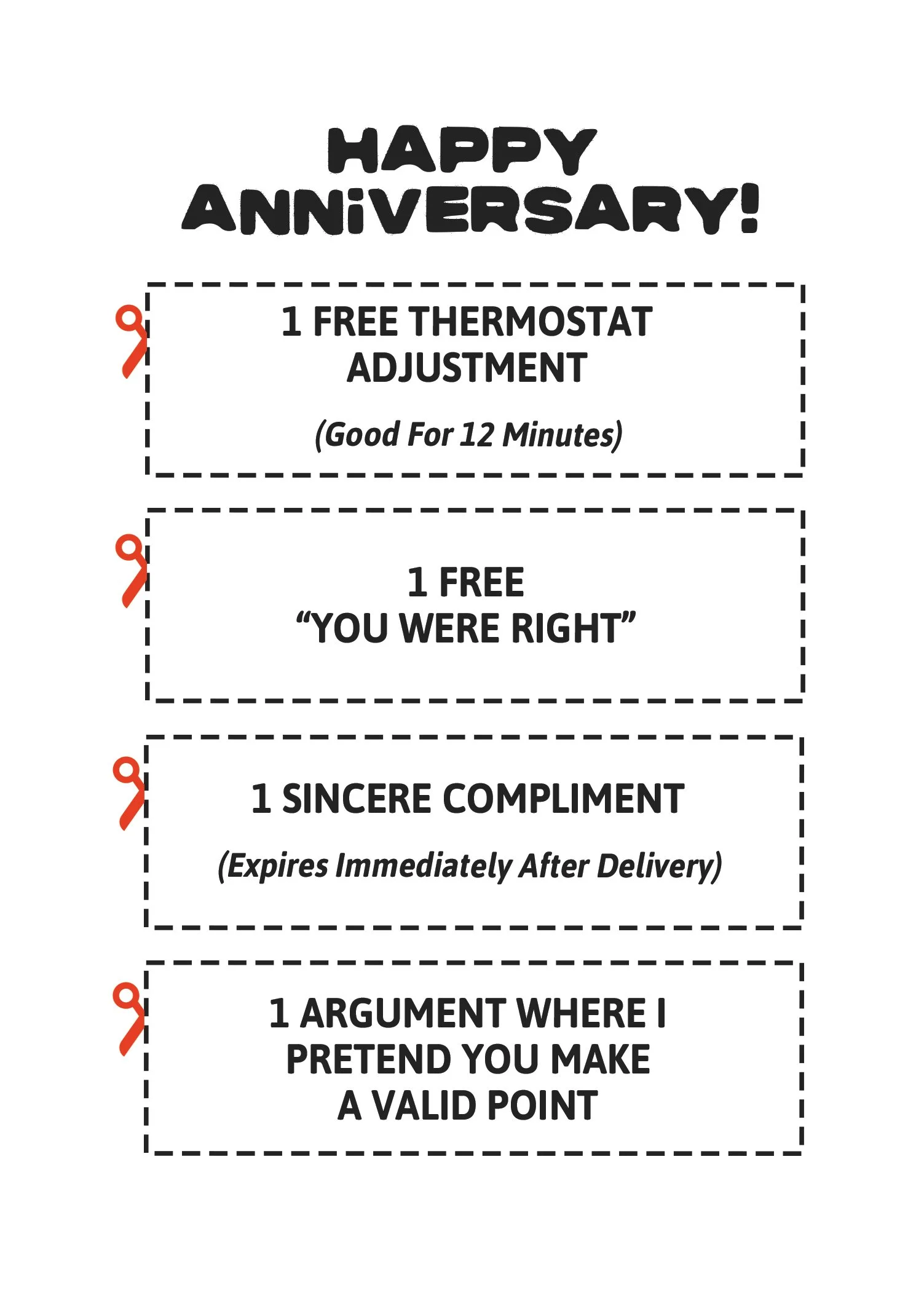 Committed – Funny Anniversary Card for Him with Coupons | Annual Subscription for Spouse