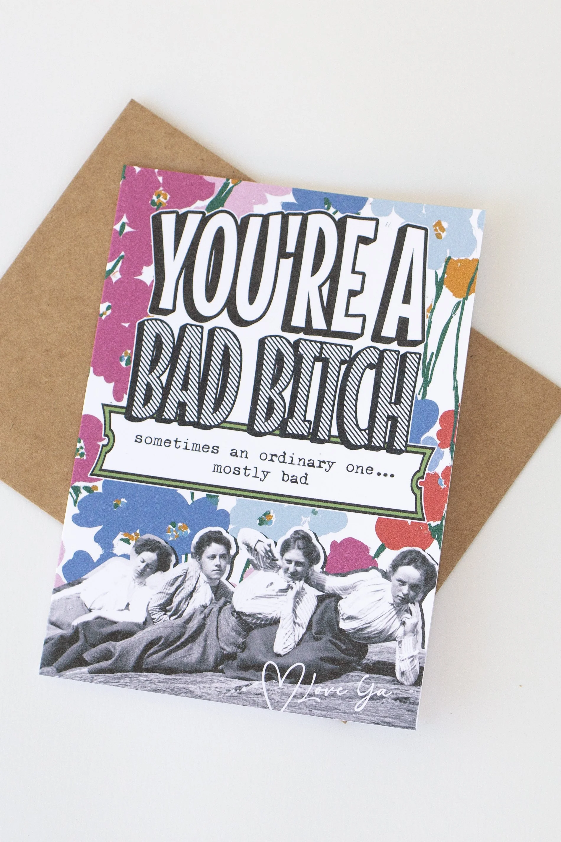 You're a Bad Bitch Birthday, Independent Woman Card, Irreverent Encouragement Best Friend Card, Snail Mail, Icy Cool Blue, Penpal Gift, Vintage