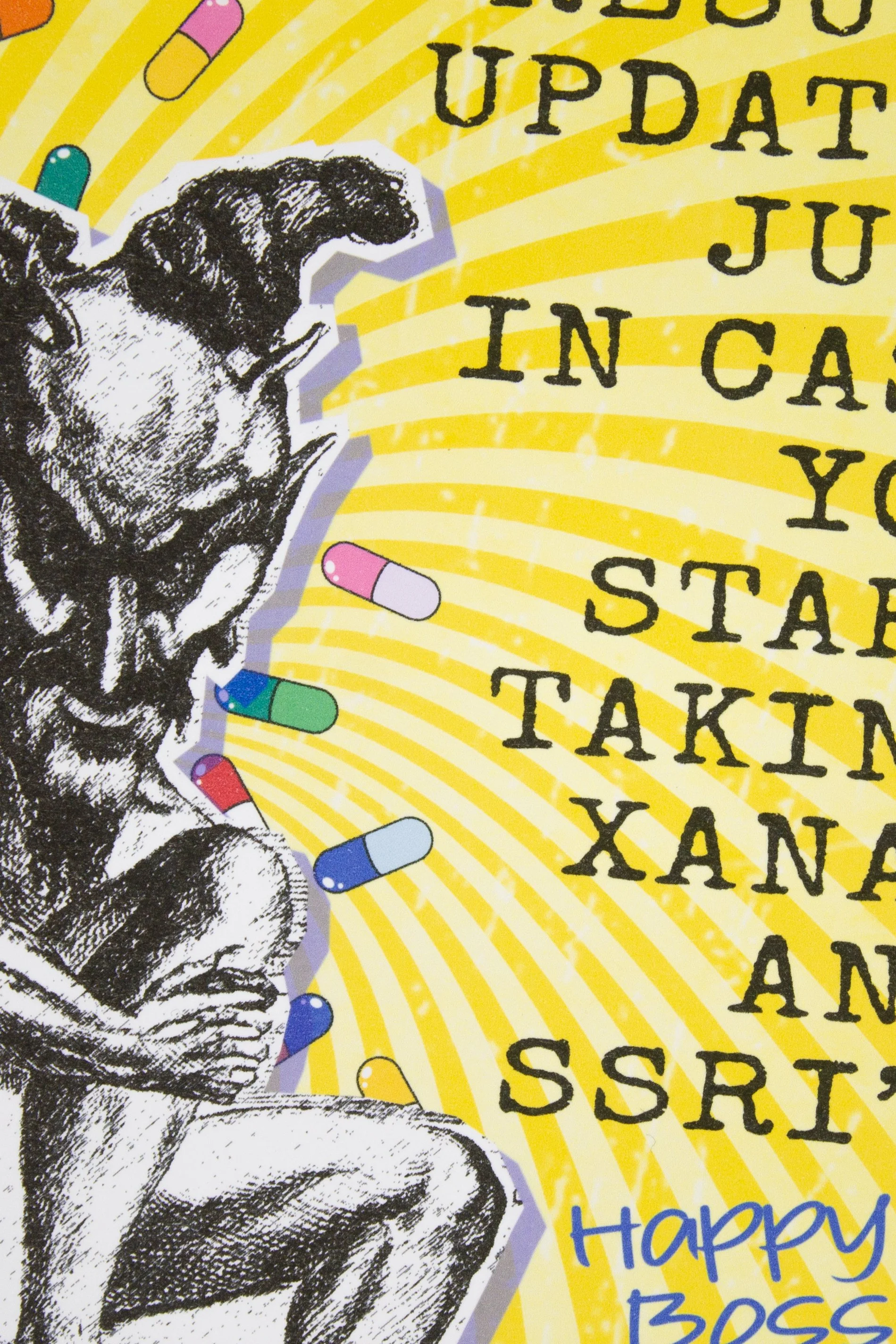 Funny "Xanax & SSRI's" Happy Boss's Day Card