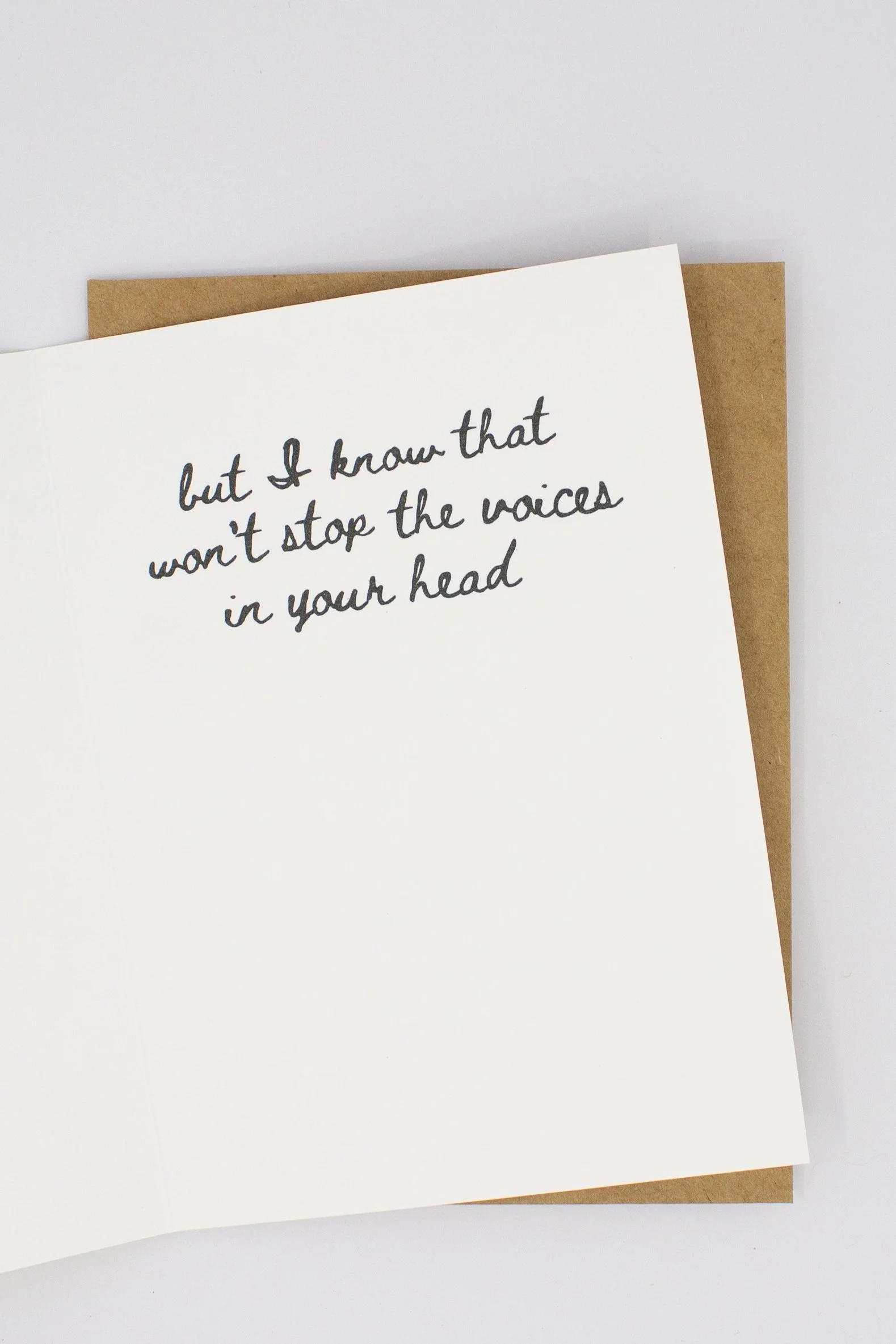 funny mental health greeting card offers a refreshingly honest take on anxiety