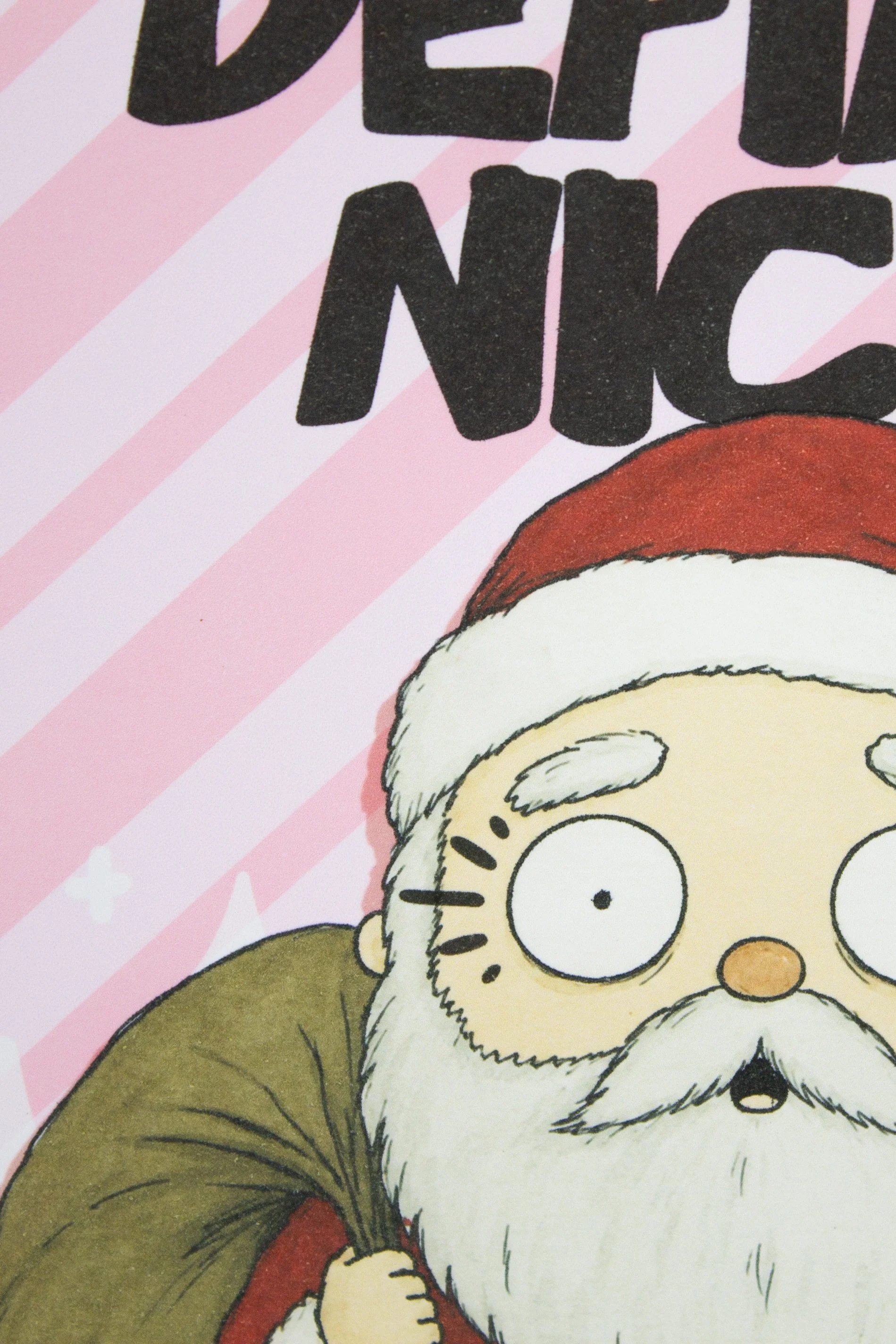 Fun, flirty, playful Christmas Santa card is for spouse, partner, crush, best friend, or your favorite partner-in-crime.