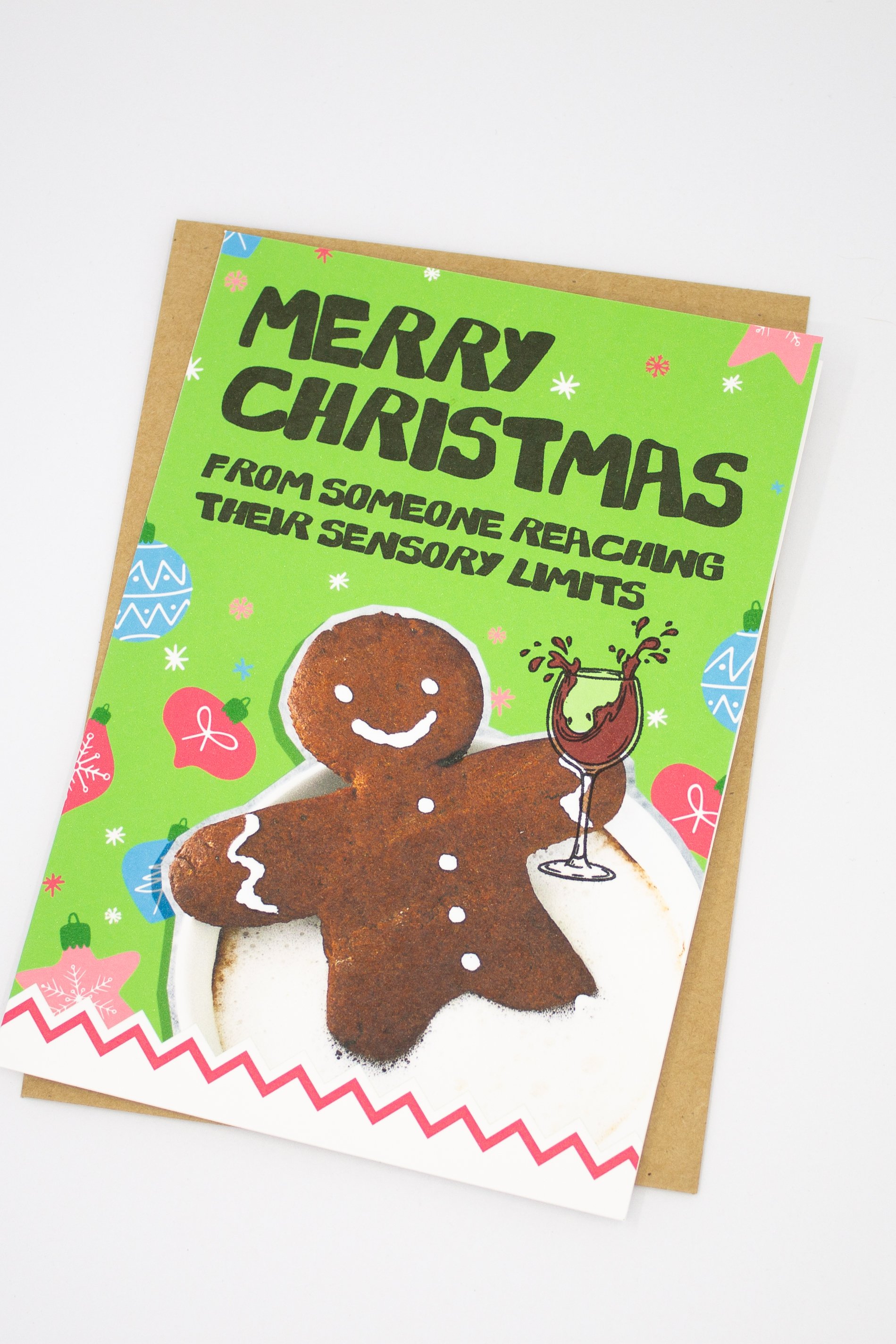 Funny Christmas Card for Overwhelmed Moms | "Merry Christmas From Someone Reaching Their Sensory Limits"