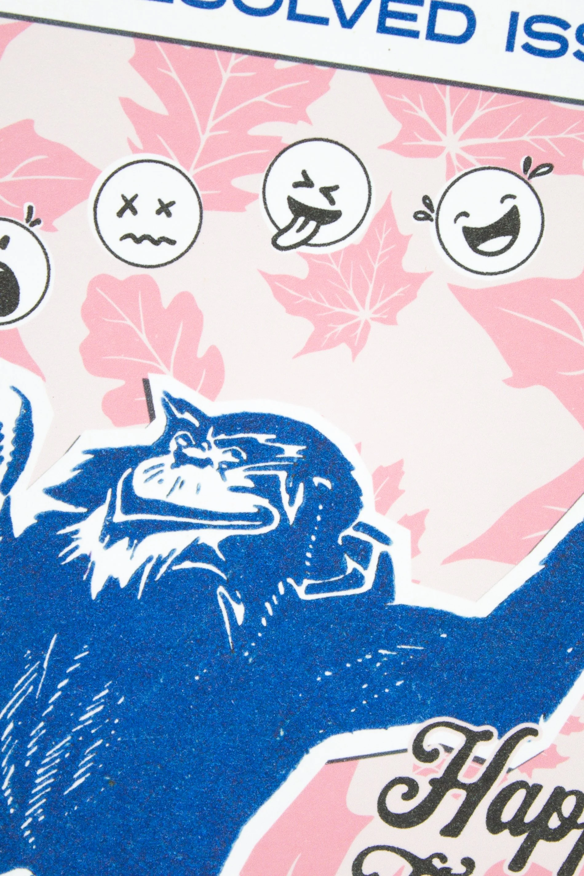 This funny Thanksgiving greeting card features a colorful monkey juggling a collection of emoji faces, capturing the emotional balancing act that is Thanksgiving dinner.