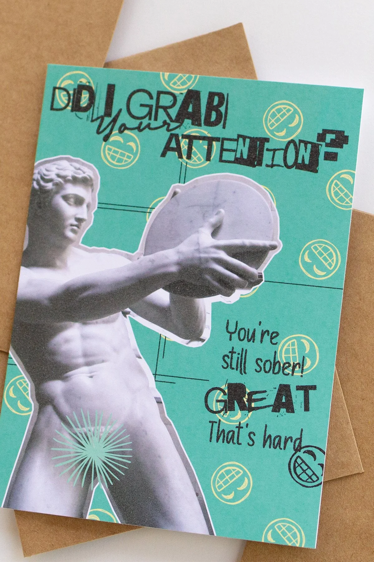 Funny 'Still Sober' Congratulations Sobriety Card for Recovery - Blank Inside